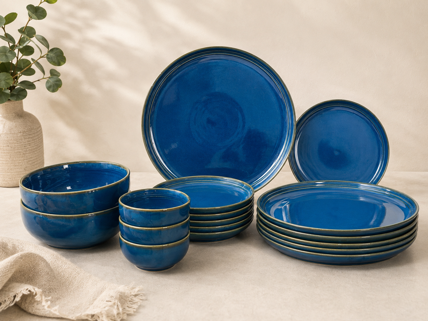 Royal Blue Ceramic Dinnerware Set