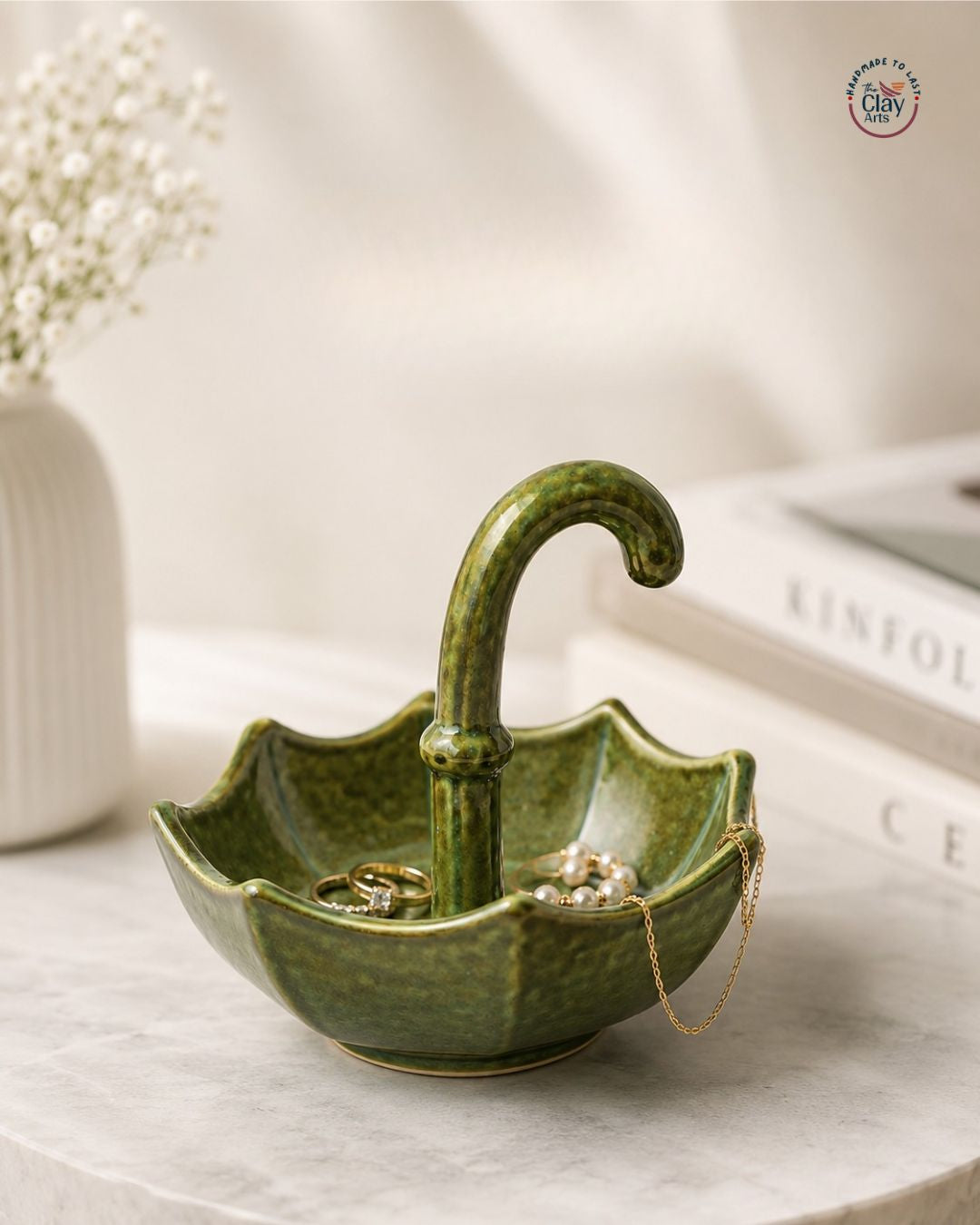 Green Umbrella Jewellery Holder
