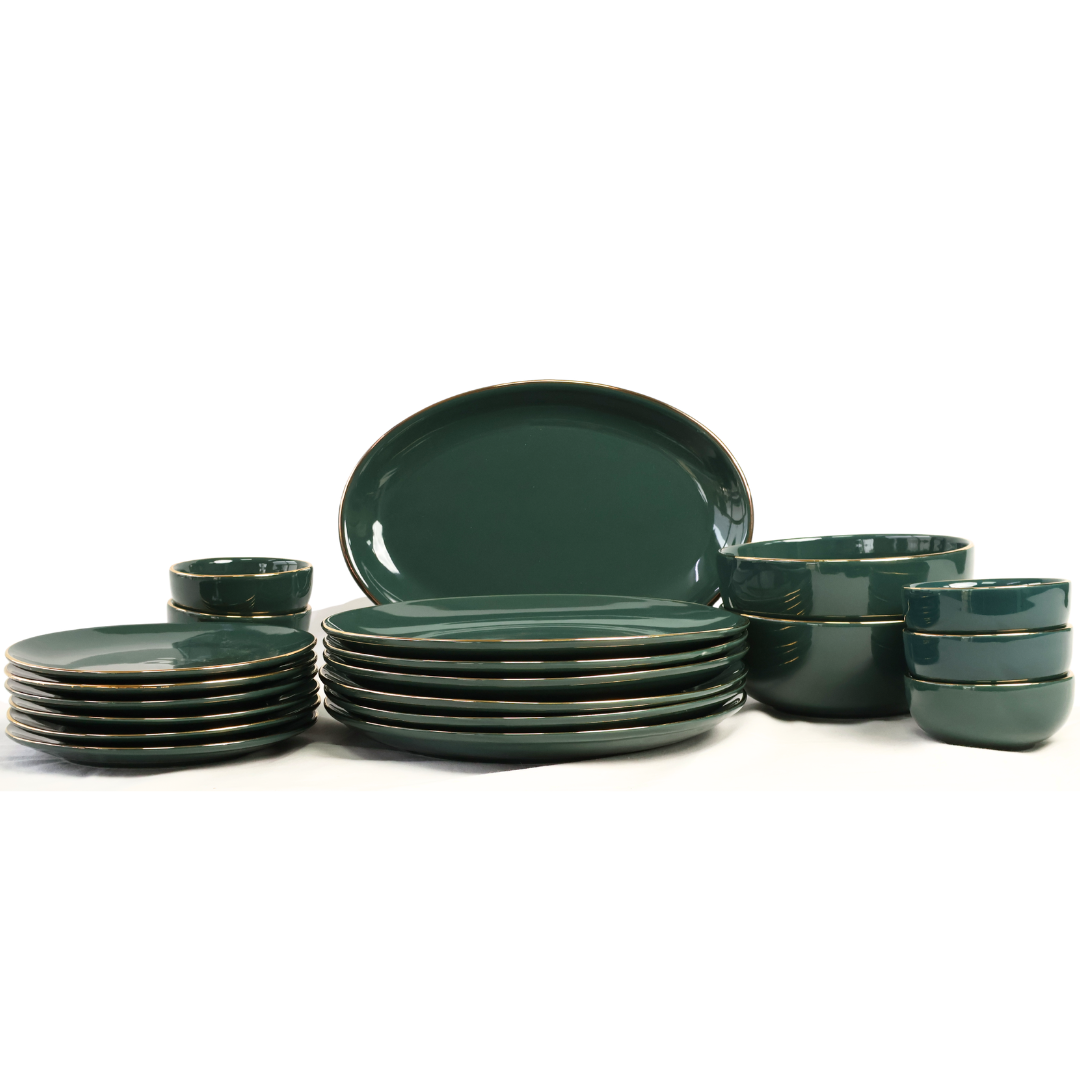 Deep Emerald Green Dinner Set – 20 Pieces