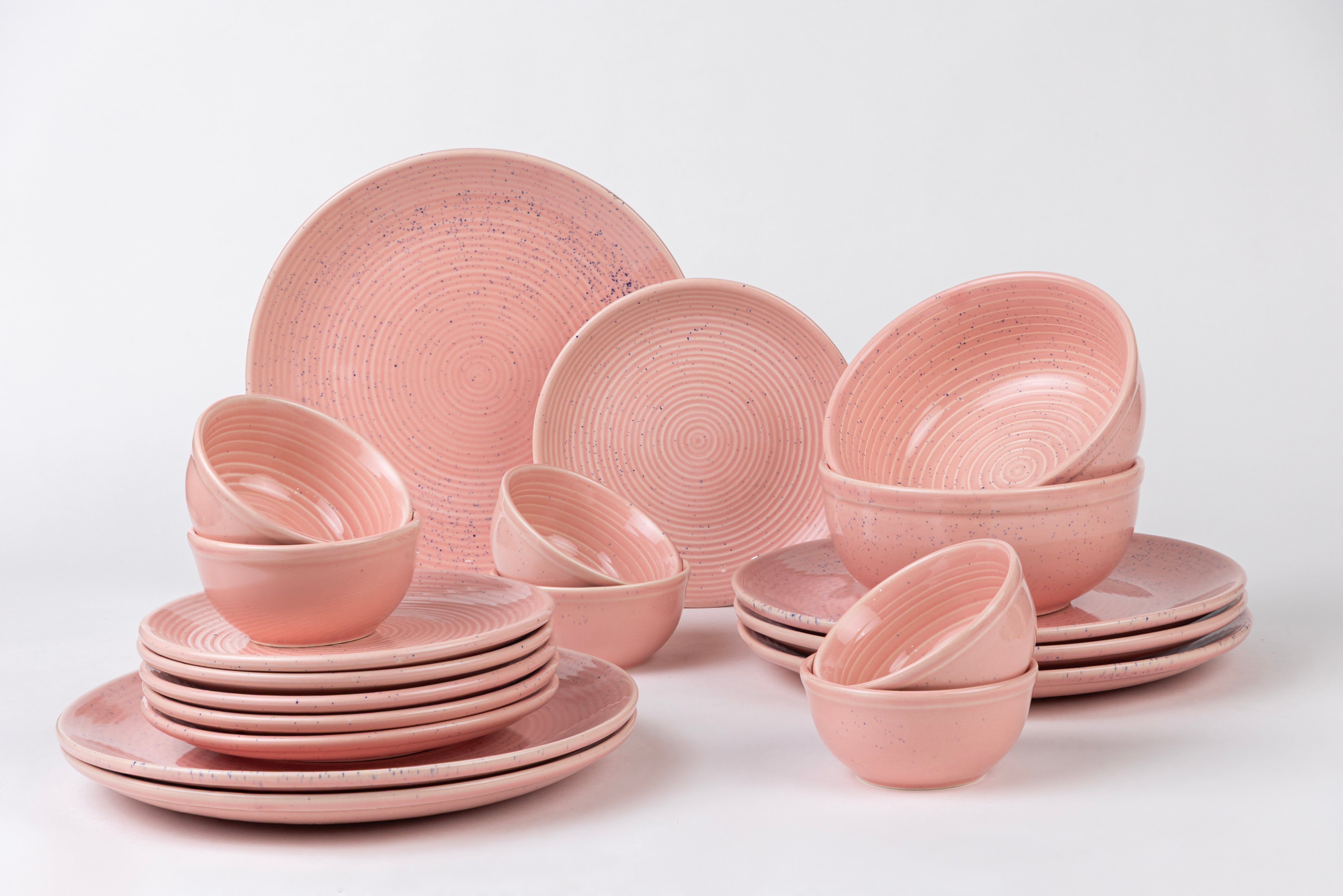 Pink Spiral Dinner Set Ceramic