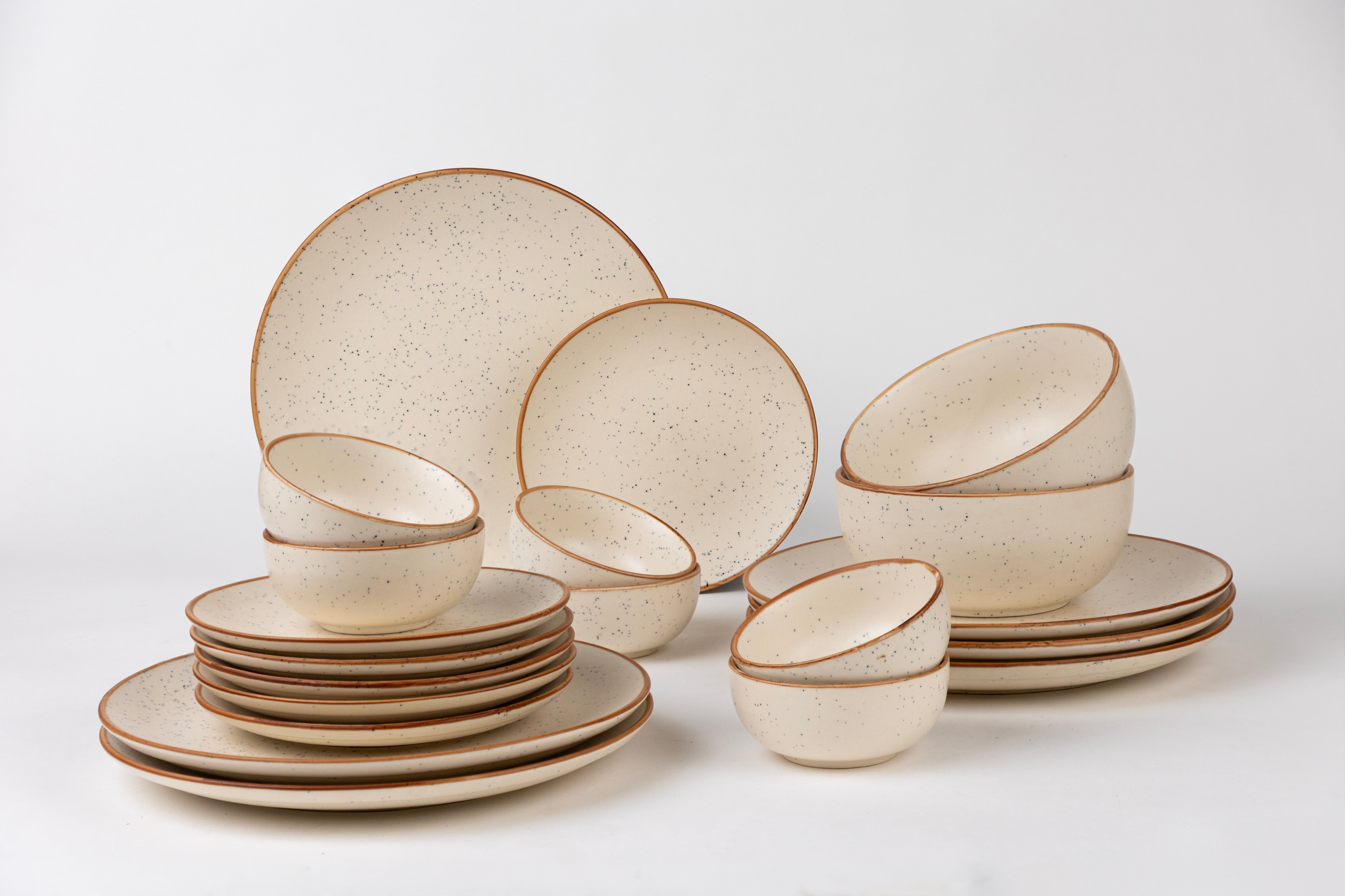 White Speckled Dinner Set Ceramic