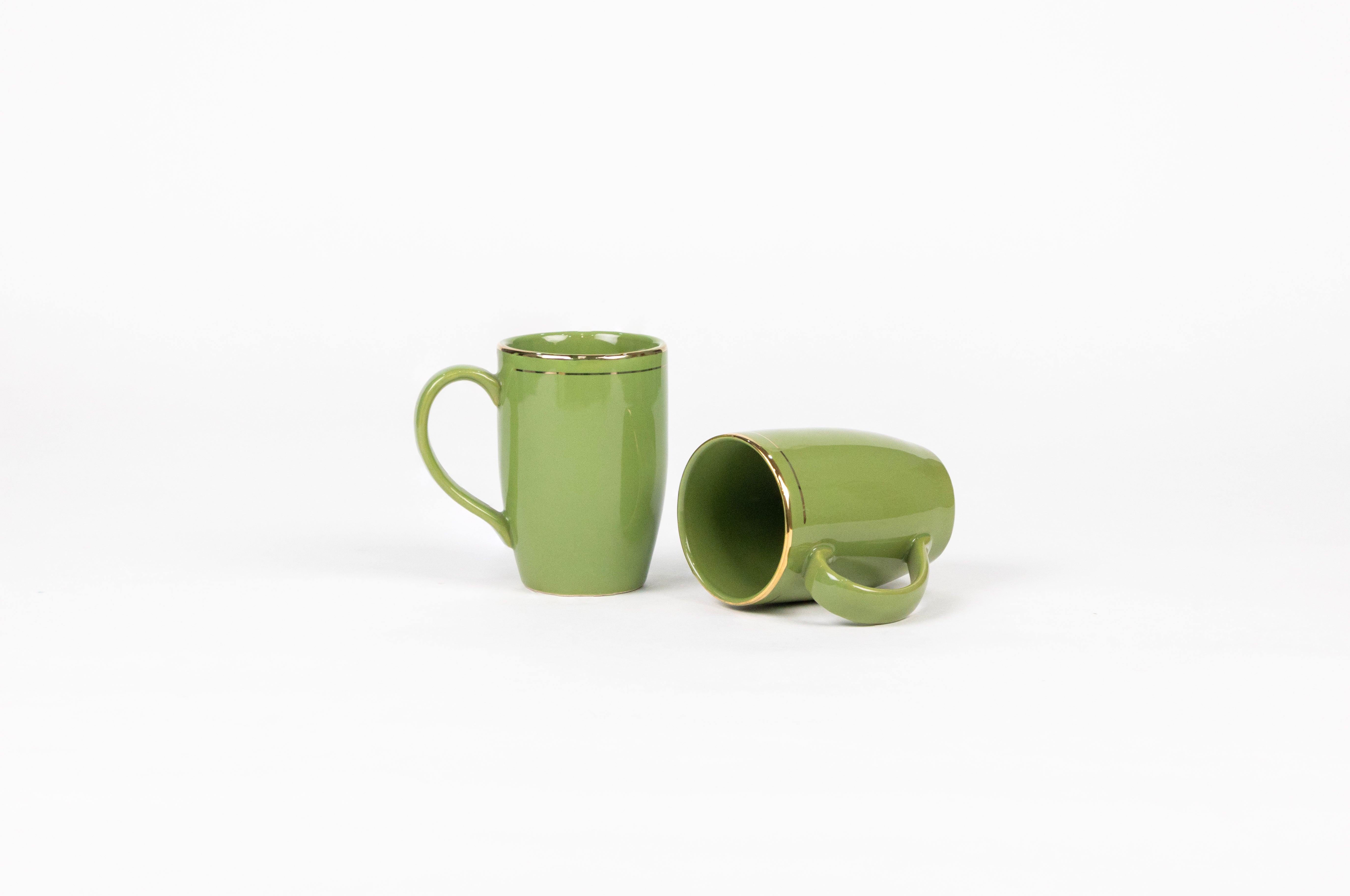 Green Golden Ring Porcelain Mug