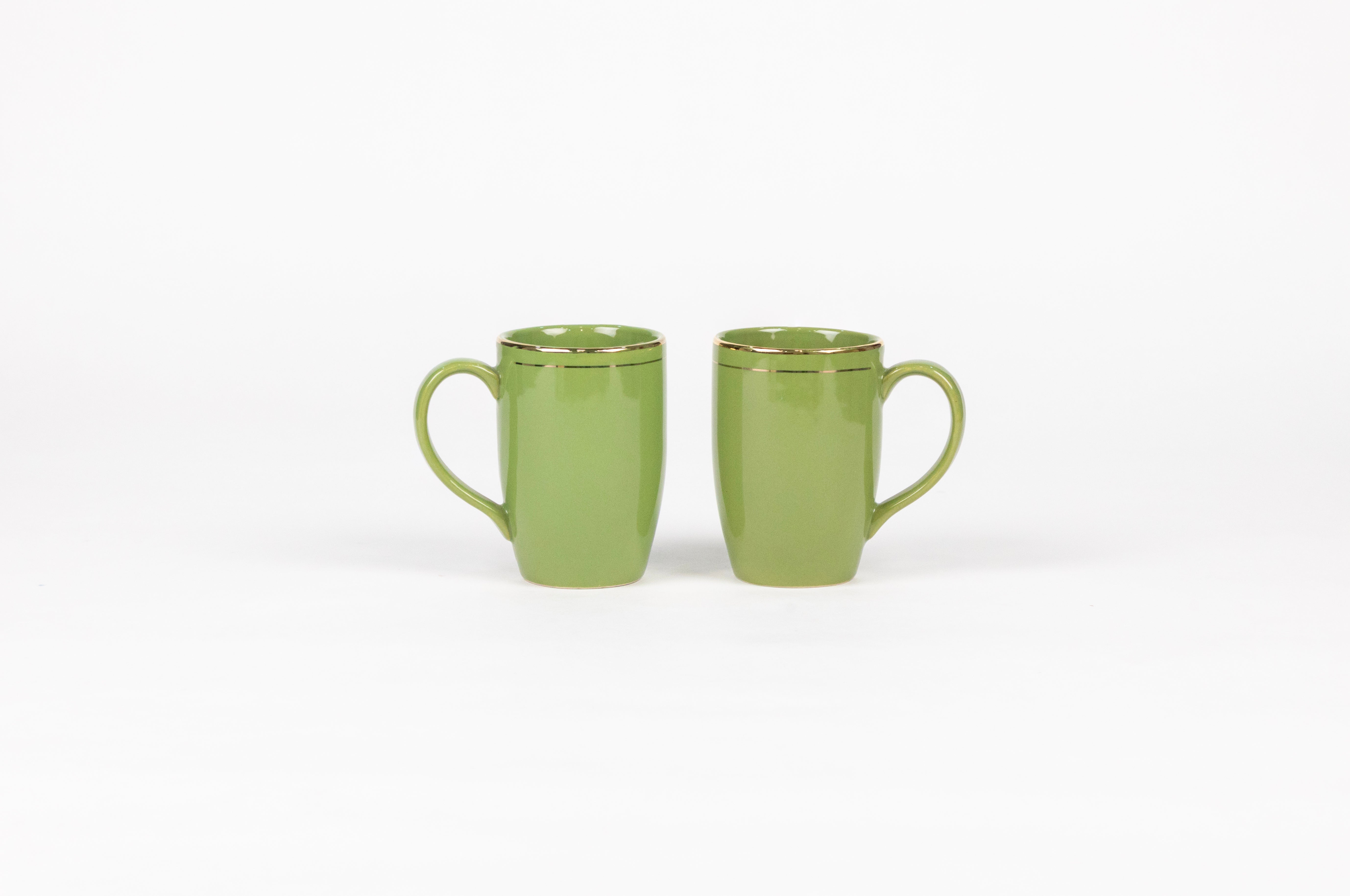 Green Golden Ring Porcelain Mug