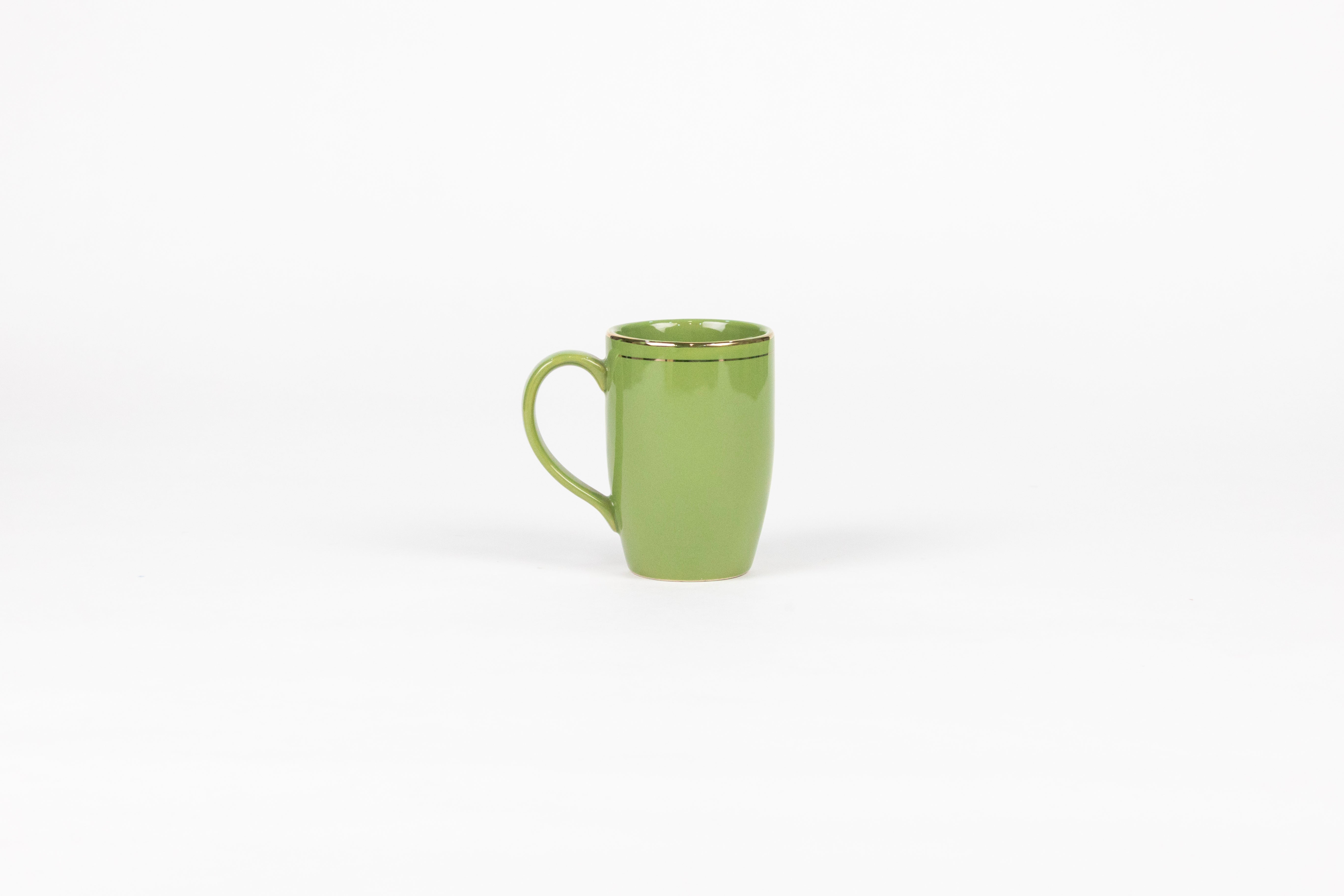 Green Golden Ring Porcelain Mug