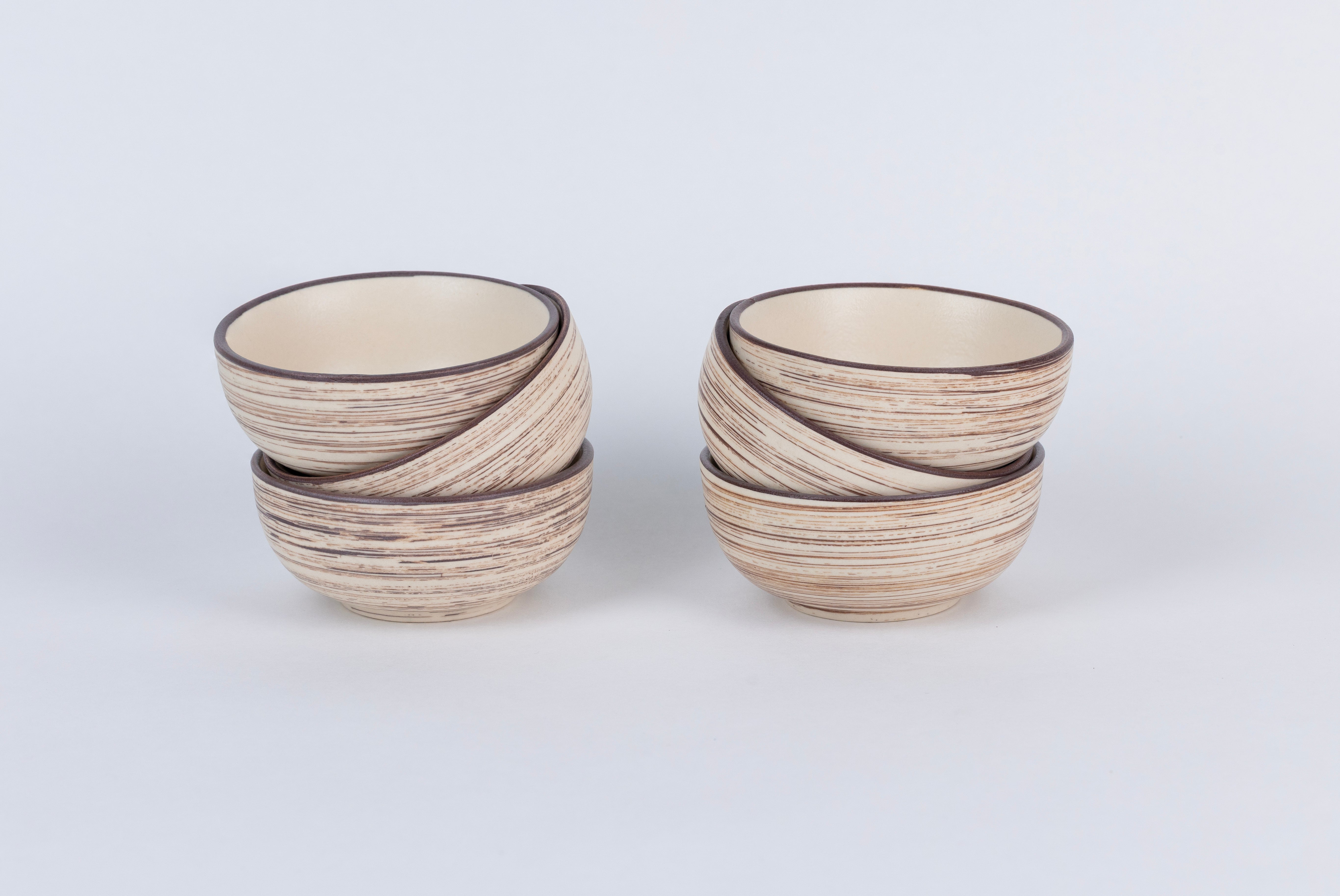 White Spiral Dinner Set Ceramic
