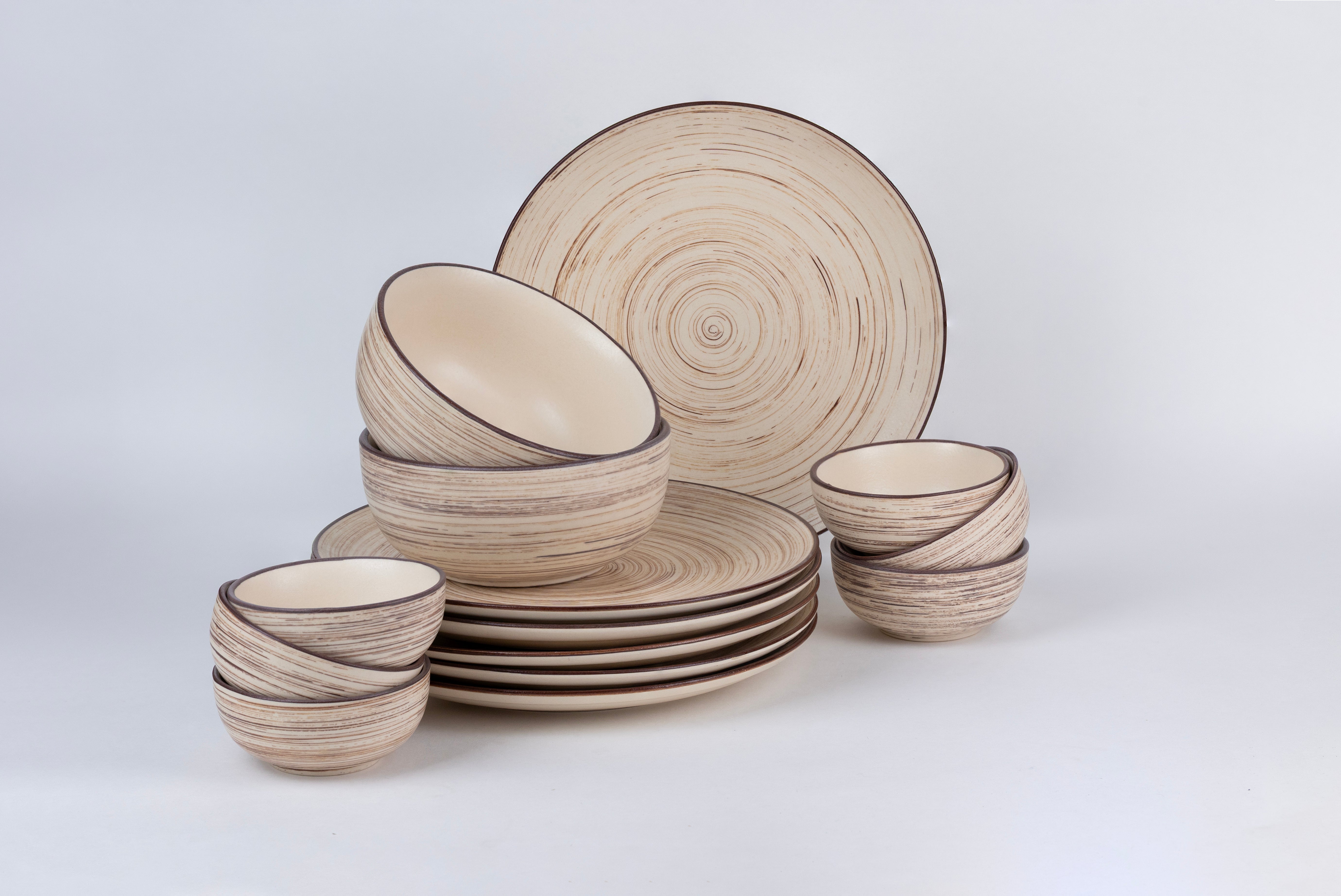 White Spiral Dinner Set Ceramic