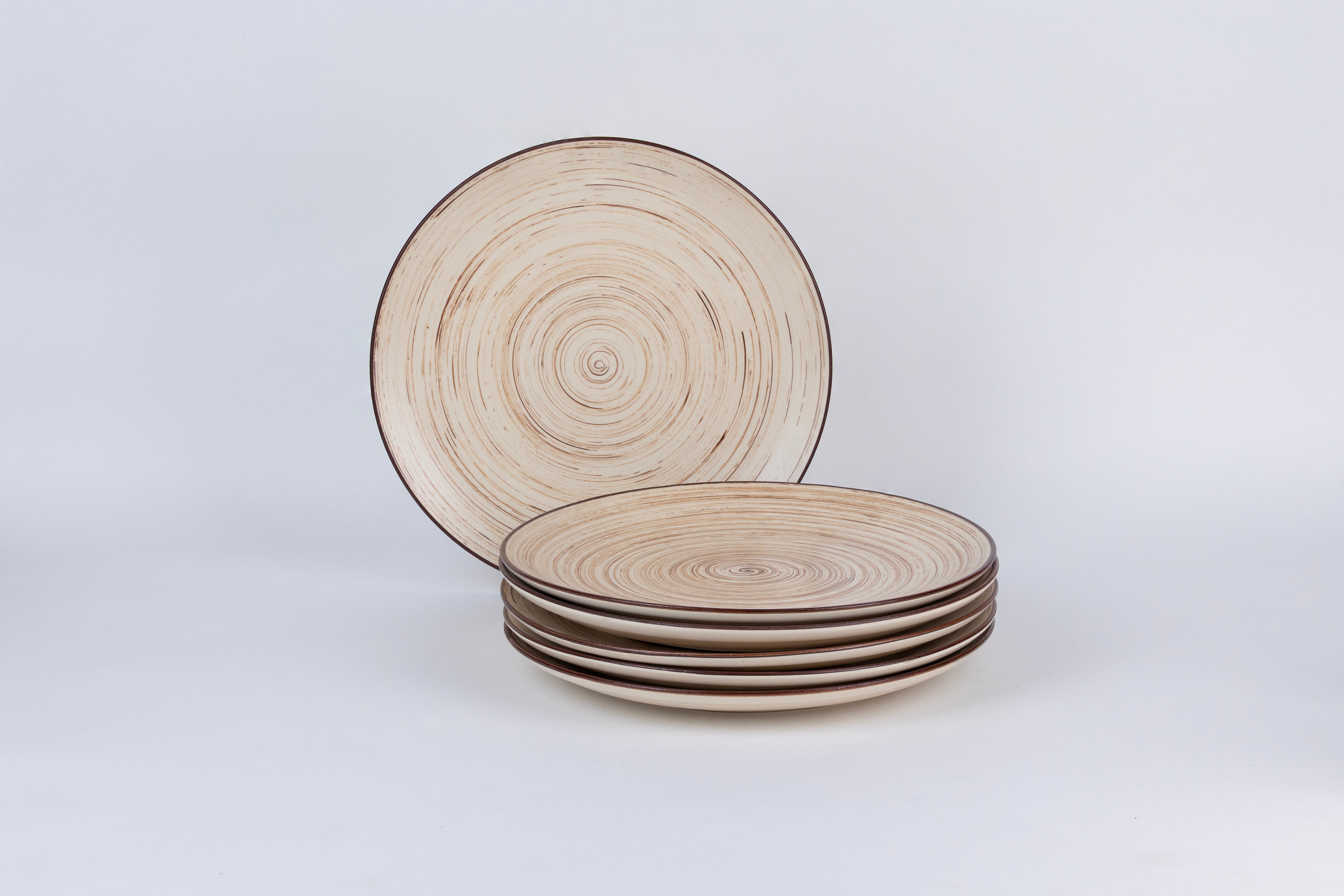 White Spiral Dinner Set Ceramic