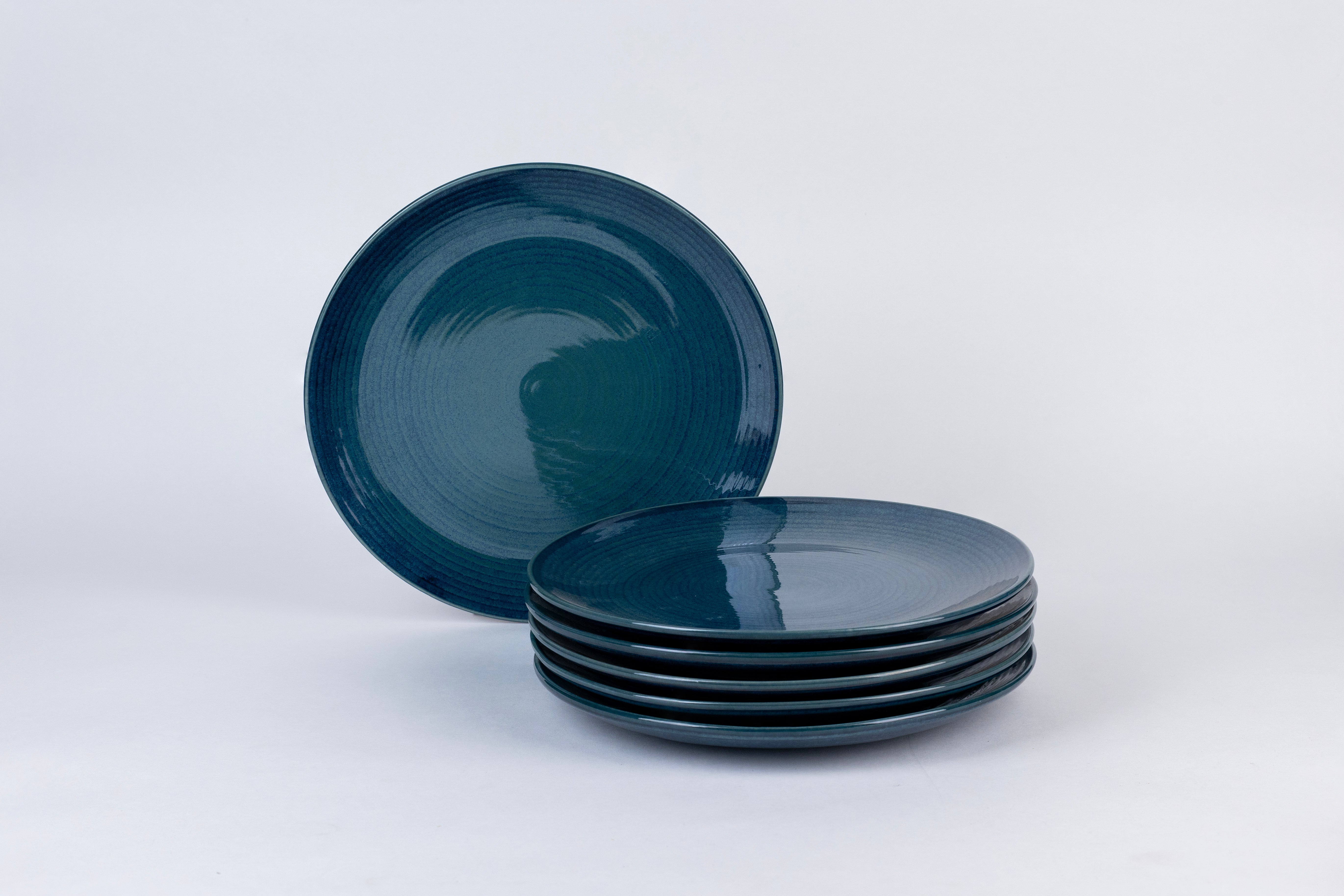 Blue Spiral Drinnerset Ceramic