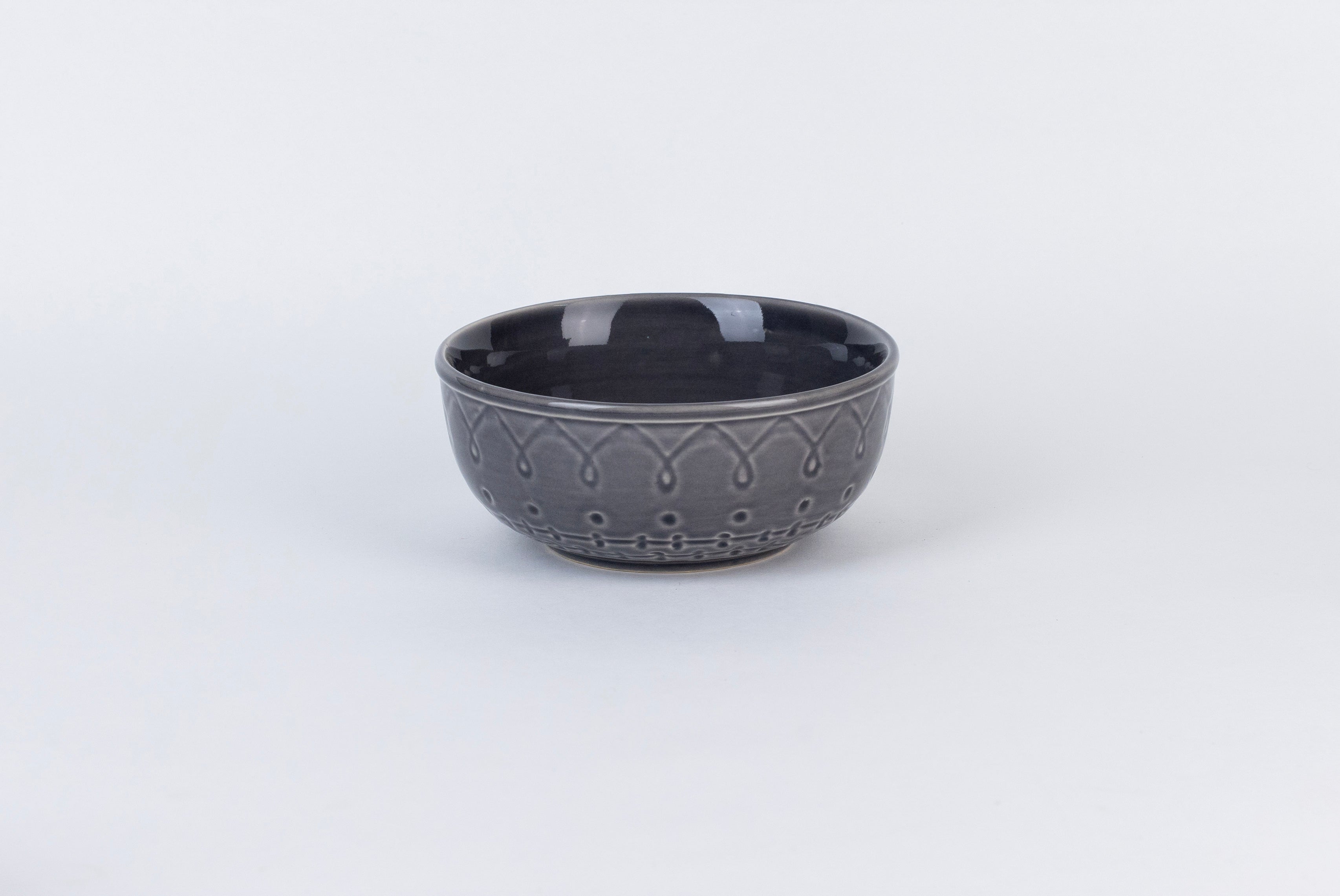 Grey Embossed Dinner Set Ceramic