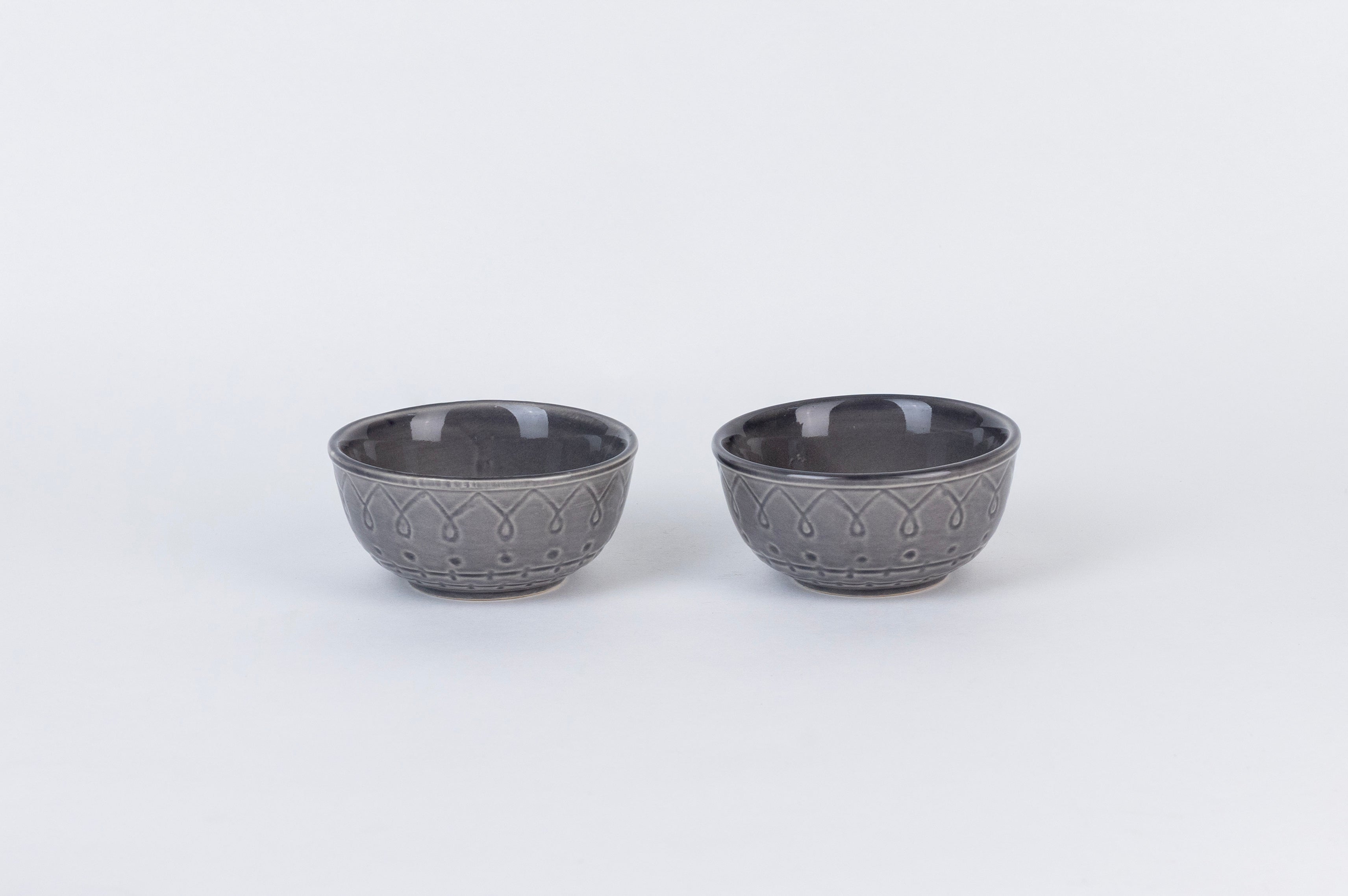 Grey Embossed Dinner Set Ceramic