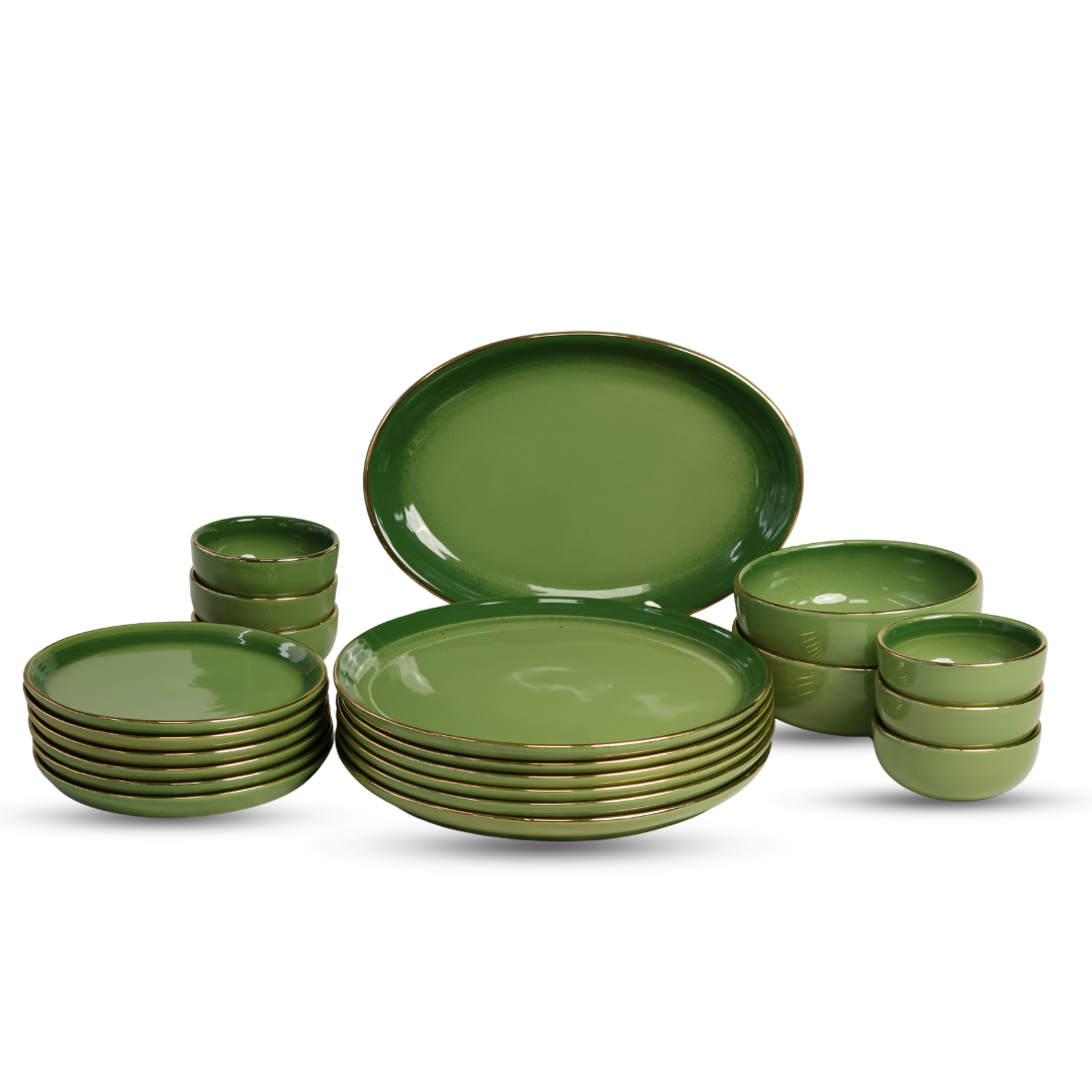 Olive Green Dinner Set – 20 Pieces