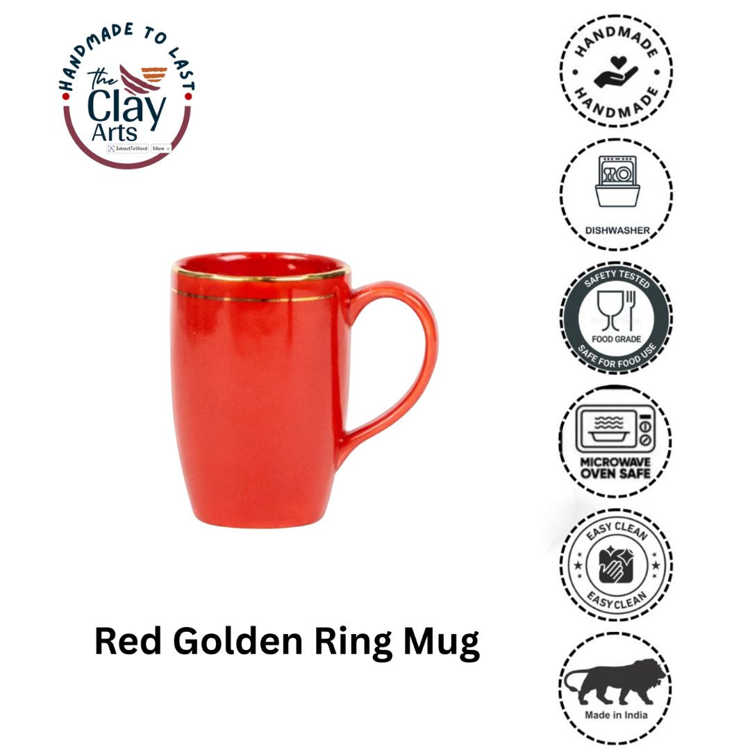Red Gold Lining  Mug (Porcelain)