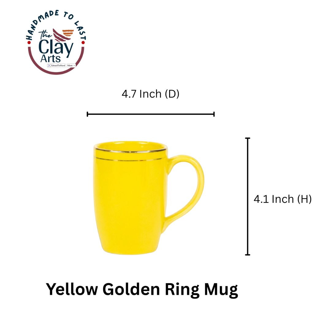 Yellow Gold Ring Mug Set of 2 – Premium Ceramic