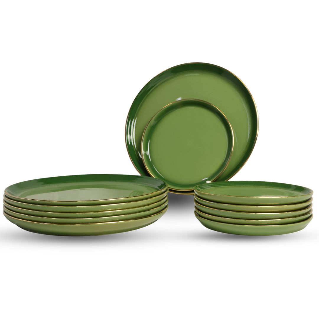 Olive Green Dinner Set – 20 Pieces