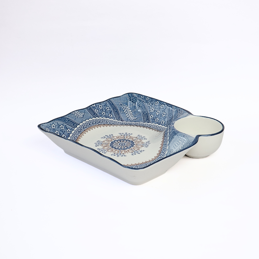 Heritage Blue Chip and Dip Platter