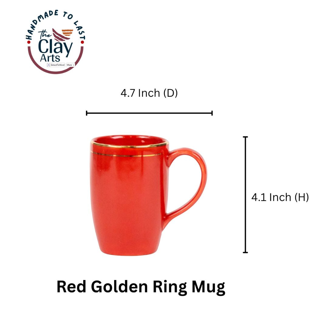 Red Gold Lining  Mug (Porcelain)