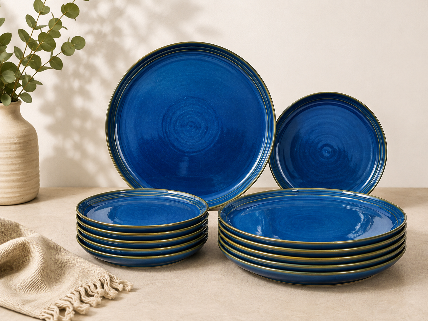 Royal Blue Ceramic Dinnerware Set
