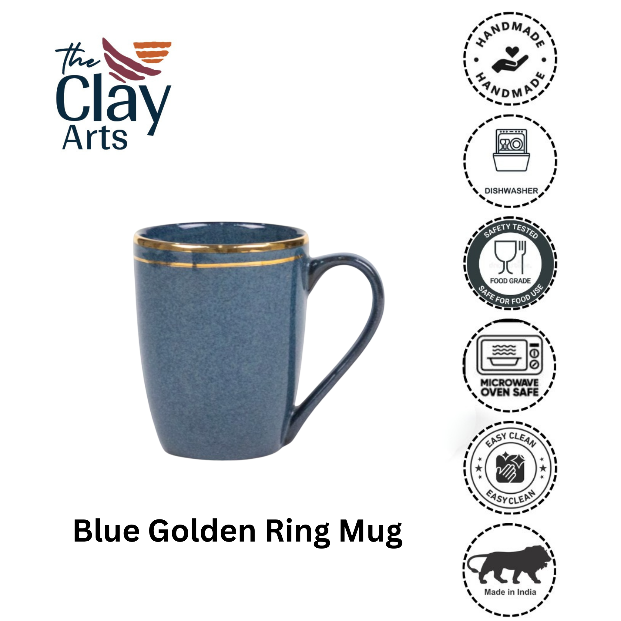 Blue Golden Ring Porcelain Mug