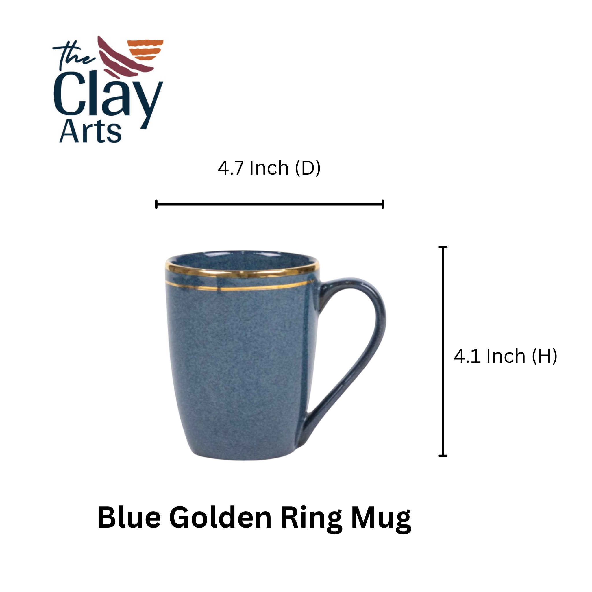 Blue Golden Ring Porcelain Mug
