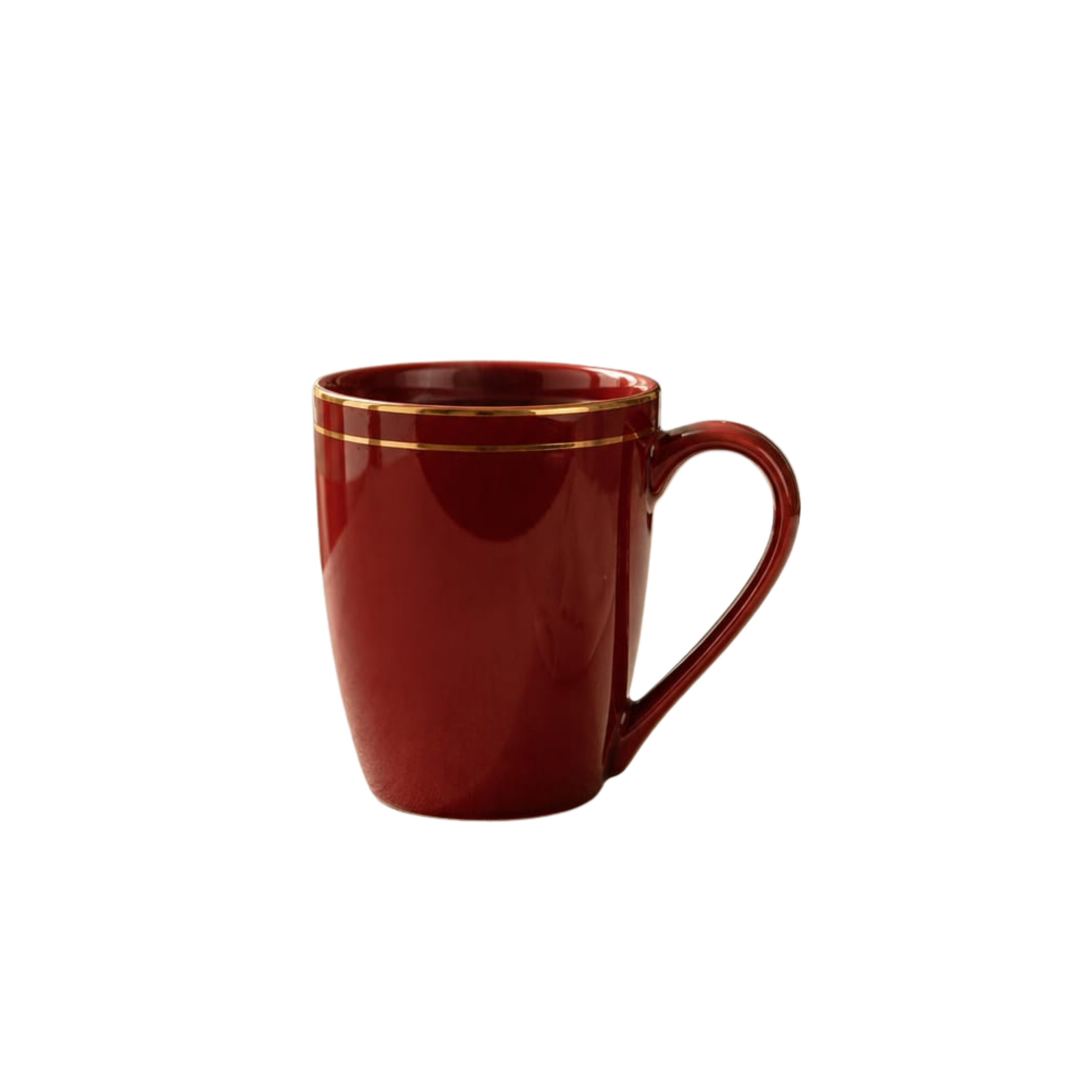 Maroon Gold Lining Mug (Porcelain)