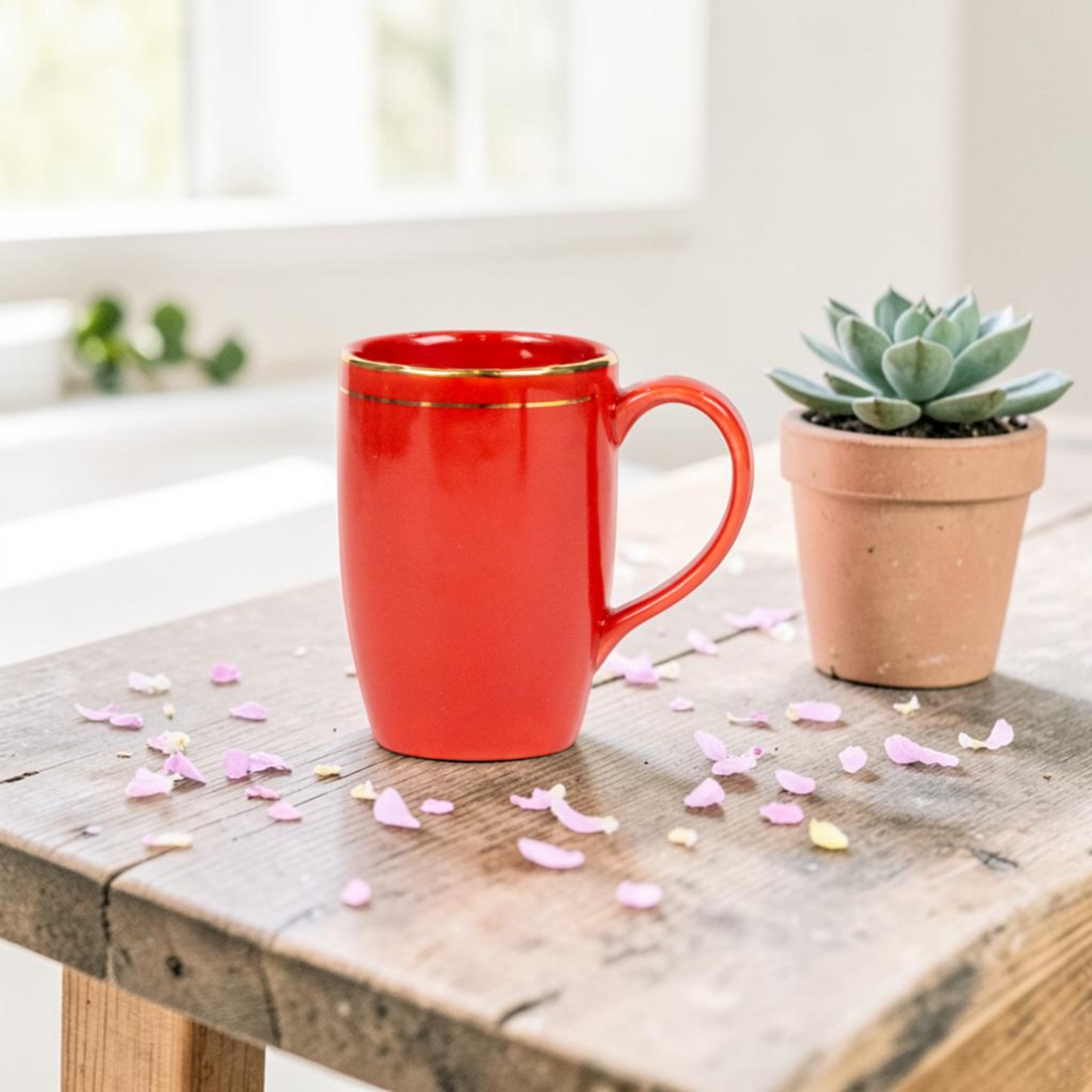 Red Gold Lining  Mug (Porcelain)