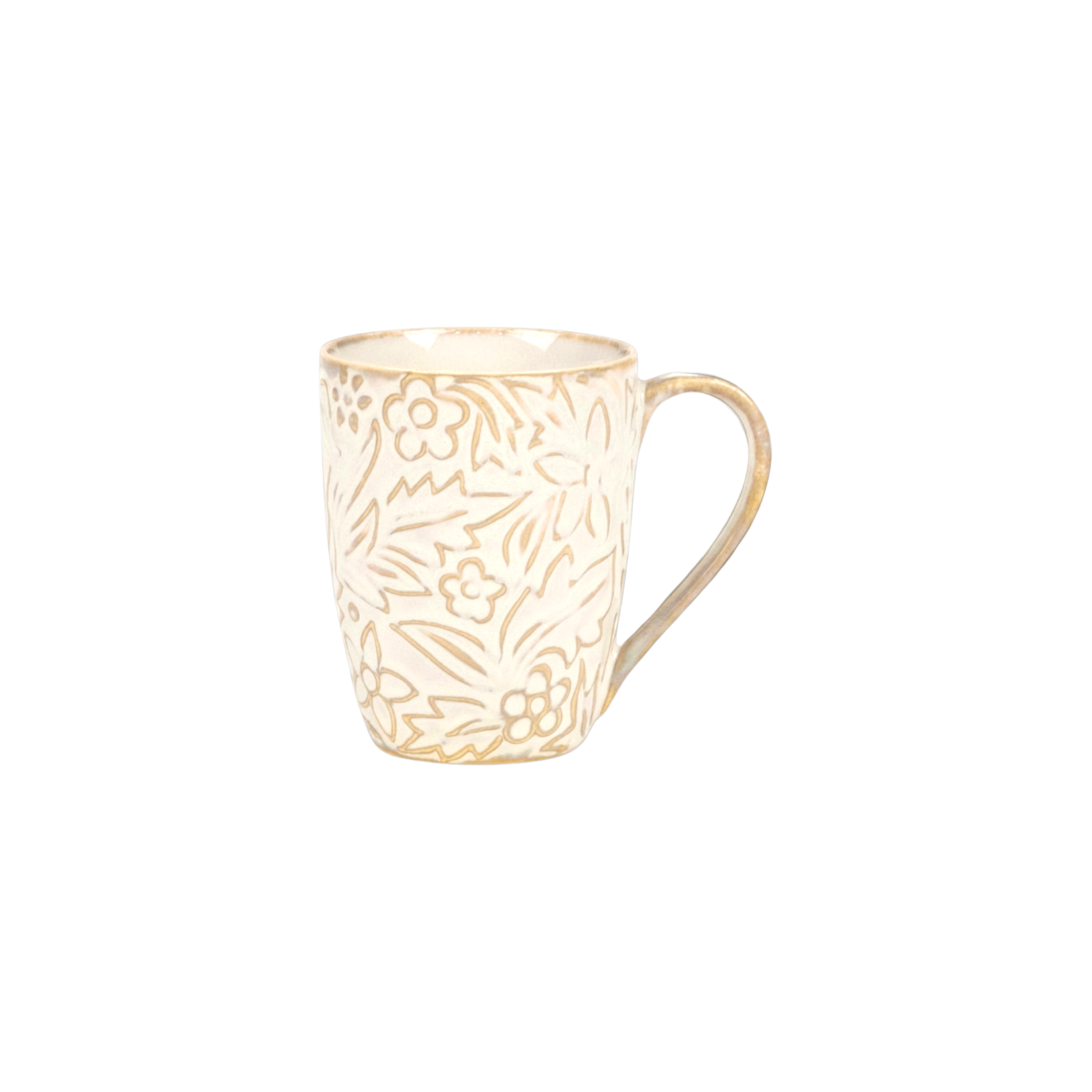White Embossed Mug – Handmade Ceramic