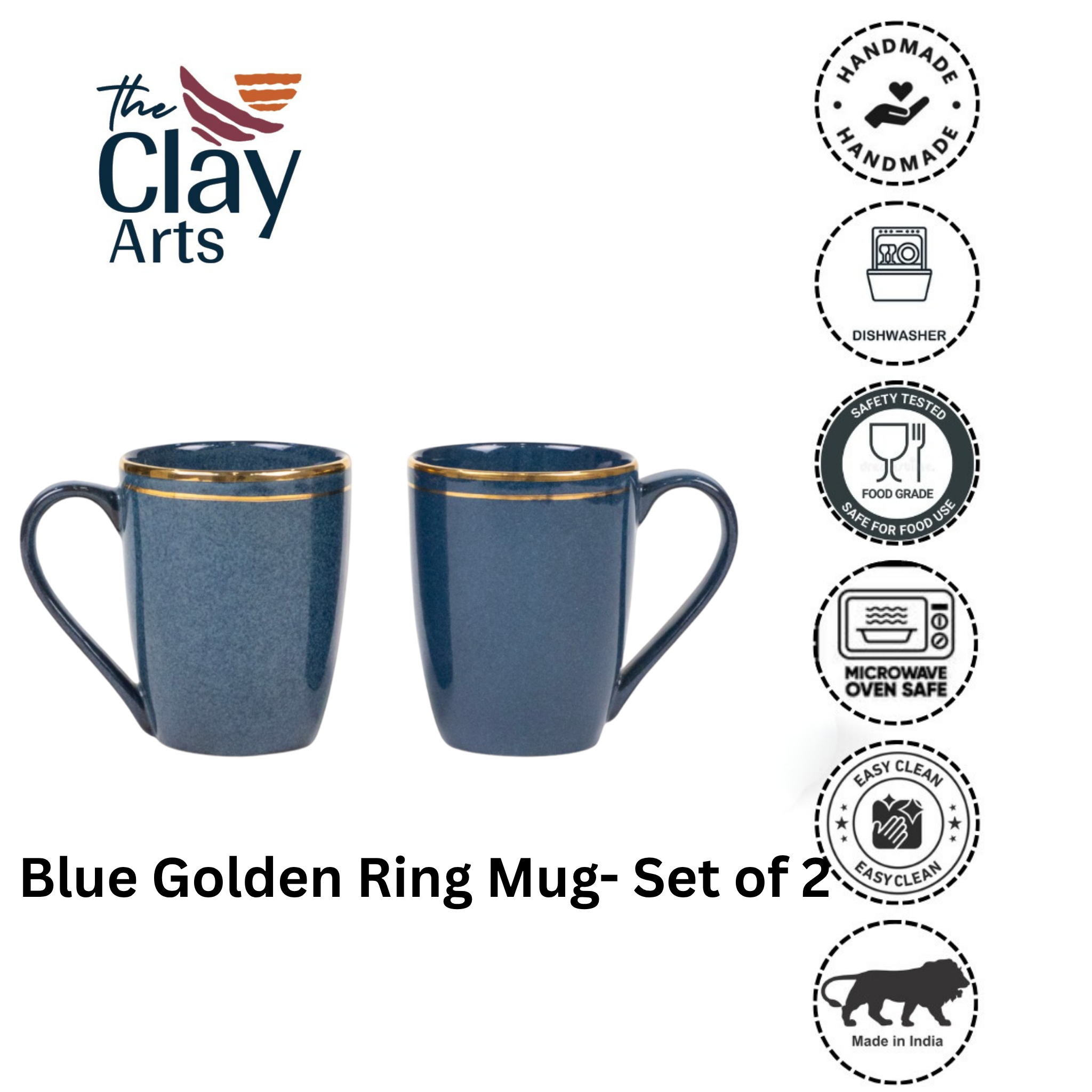 Blue Golden Ring Porcelain Mug