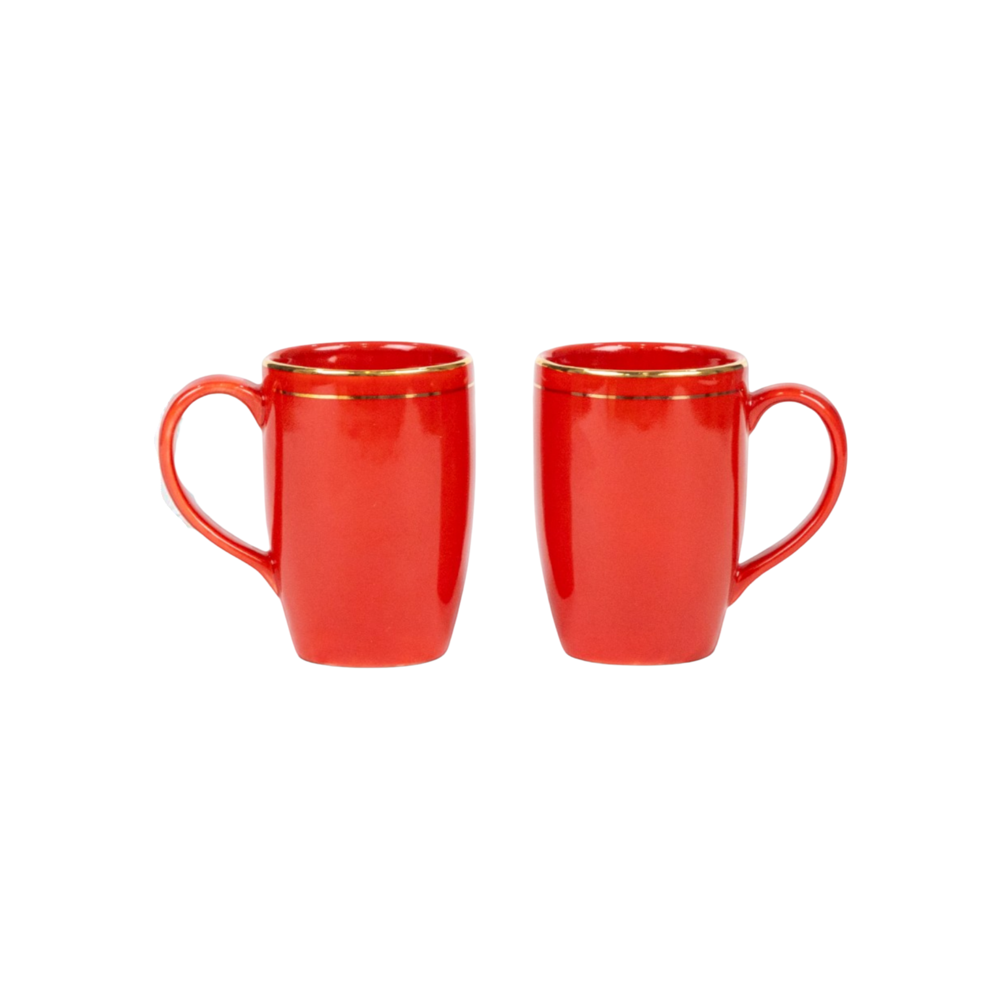 Red Gold Lining  Mug (Porcelain) -  Set of 2