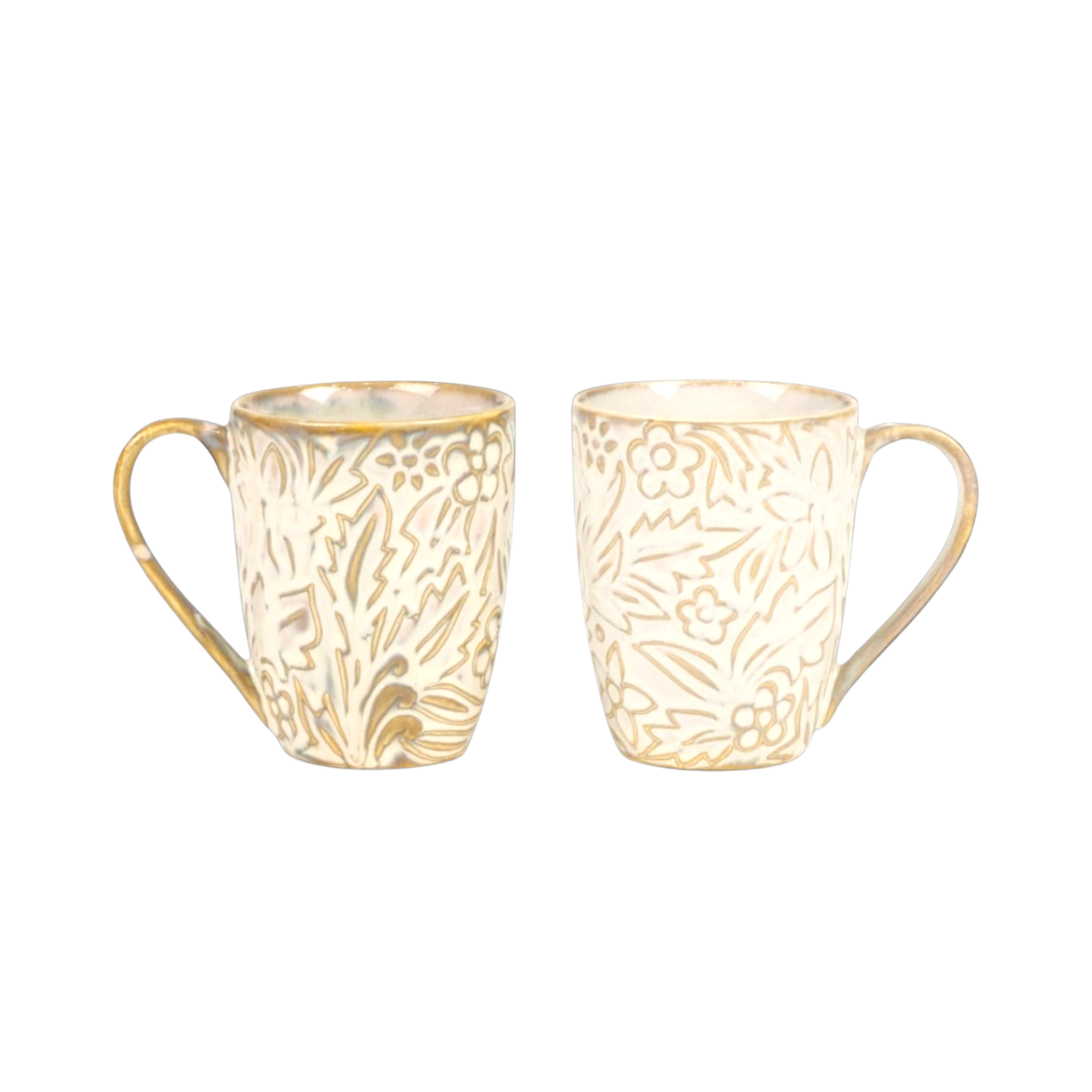 White Embossed Porcelain Mug
