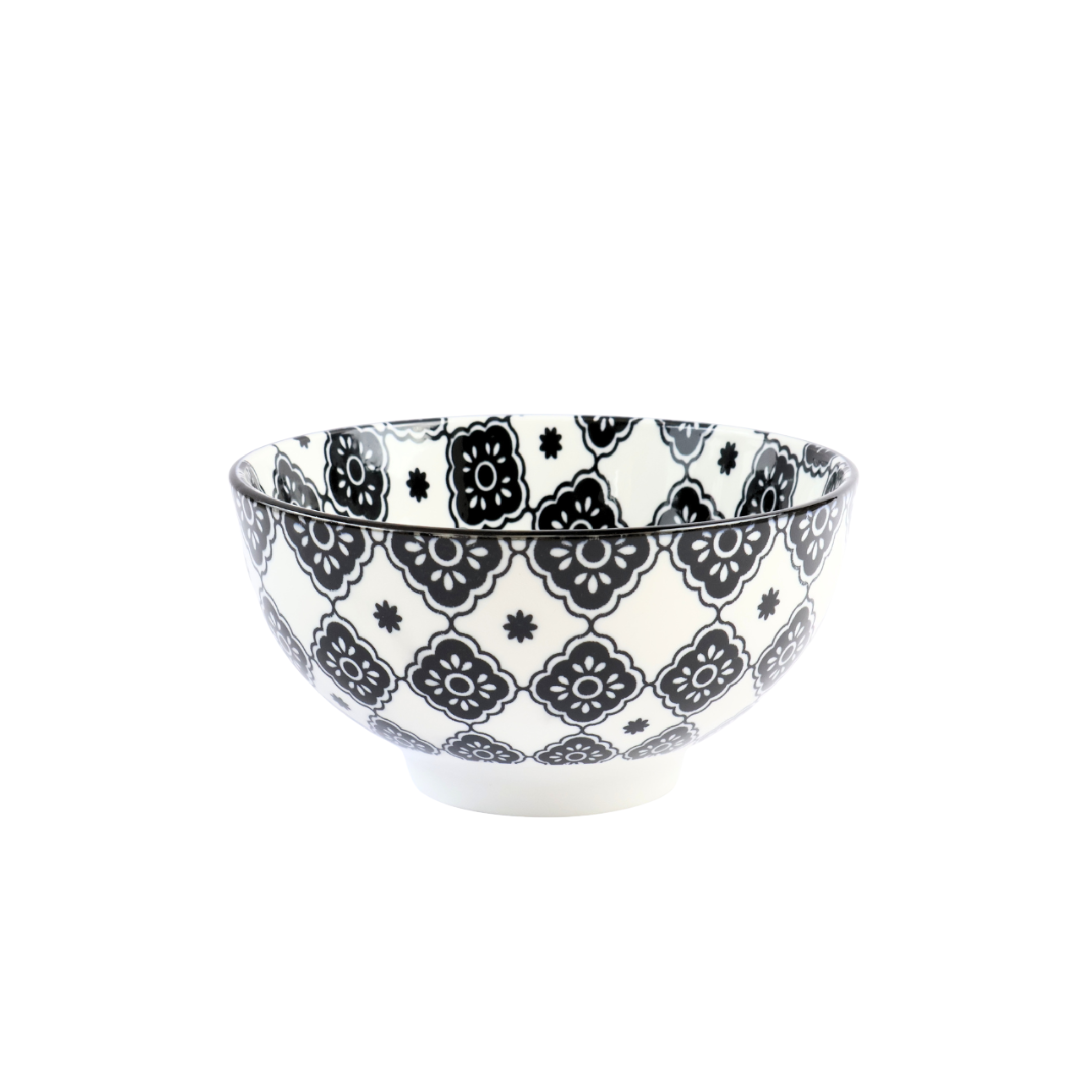 White Black Vintage Clover Bowl – Premium Ceramic Serveware