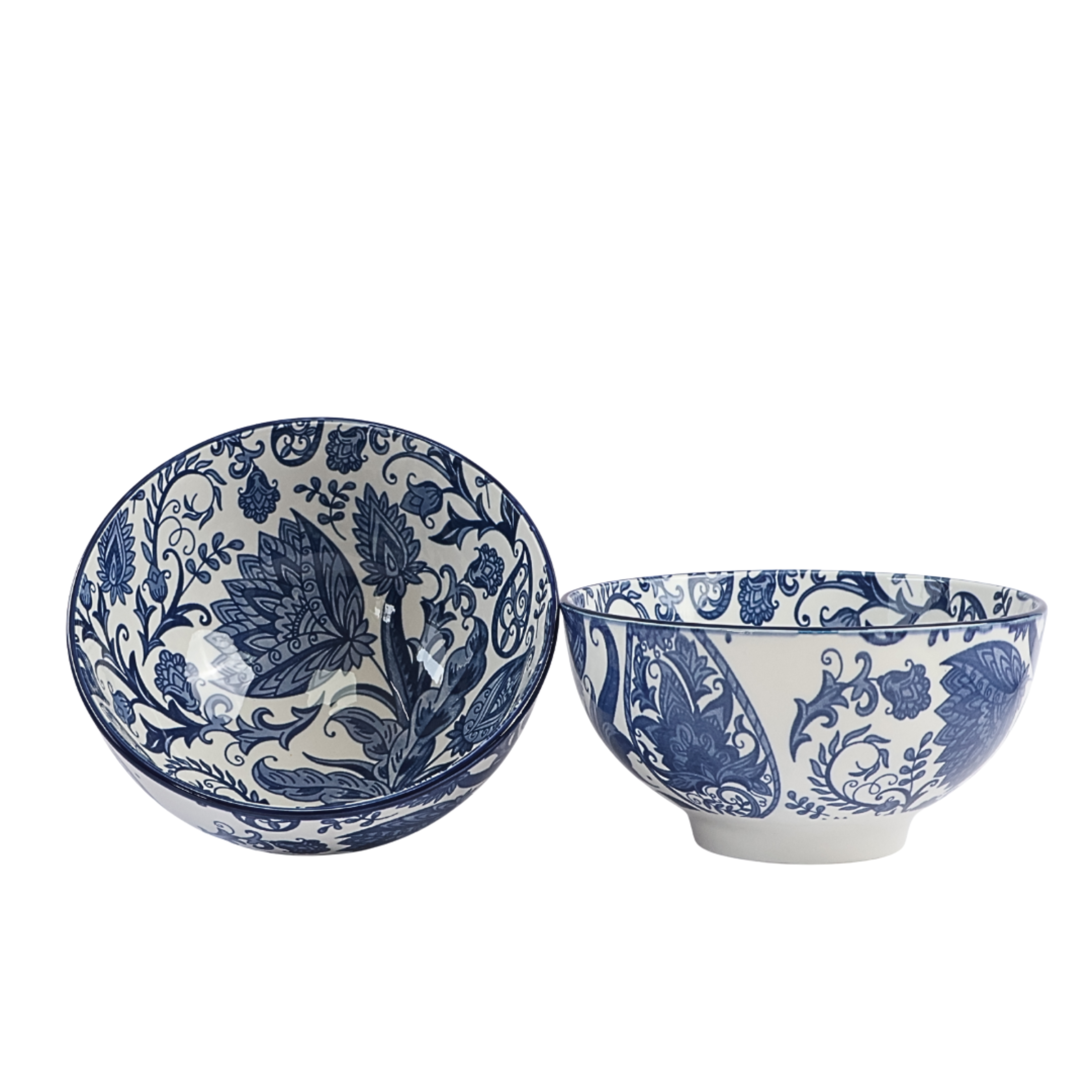 Blue White Ivory Indigo Bowl Set of 2 – Premium Ceramic Serveware