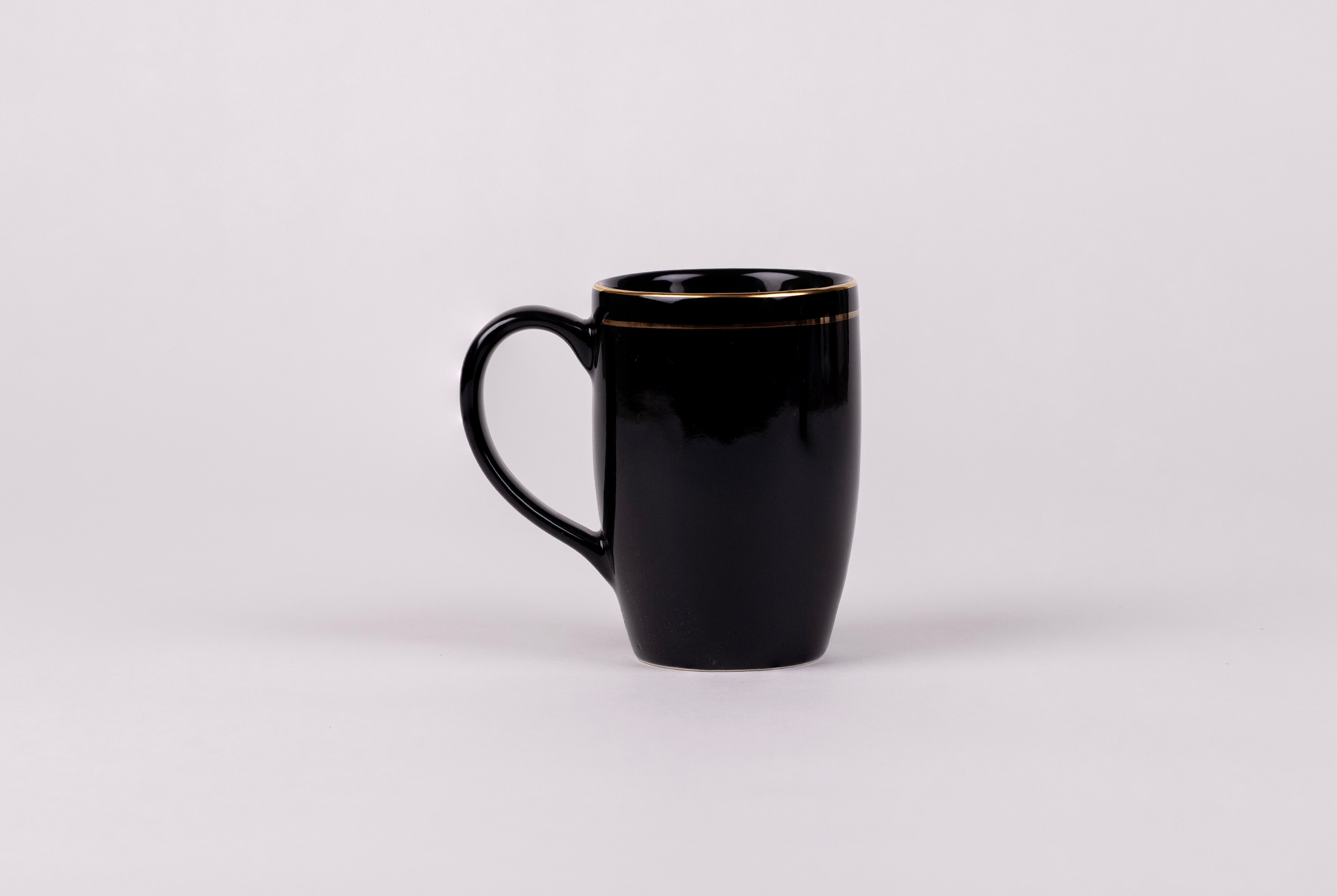 Black Gold Lining Mug Set (Porcelain) – Set of 2