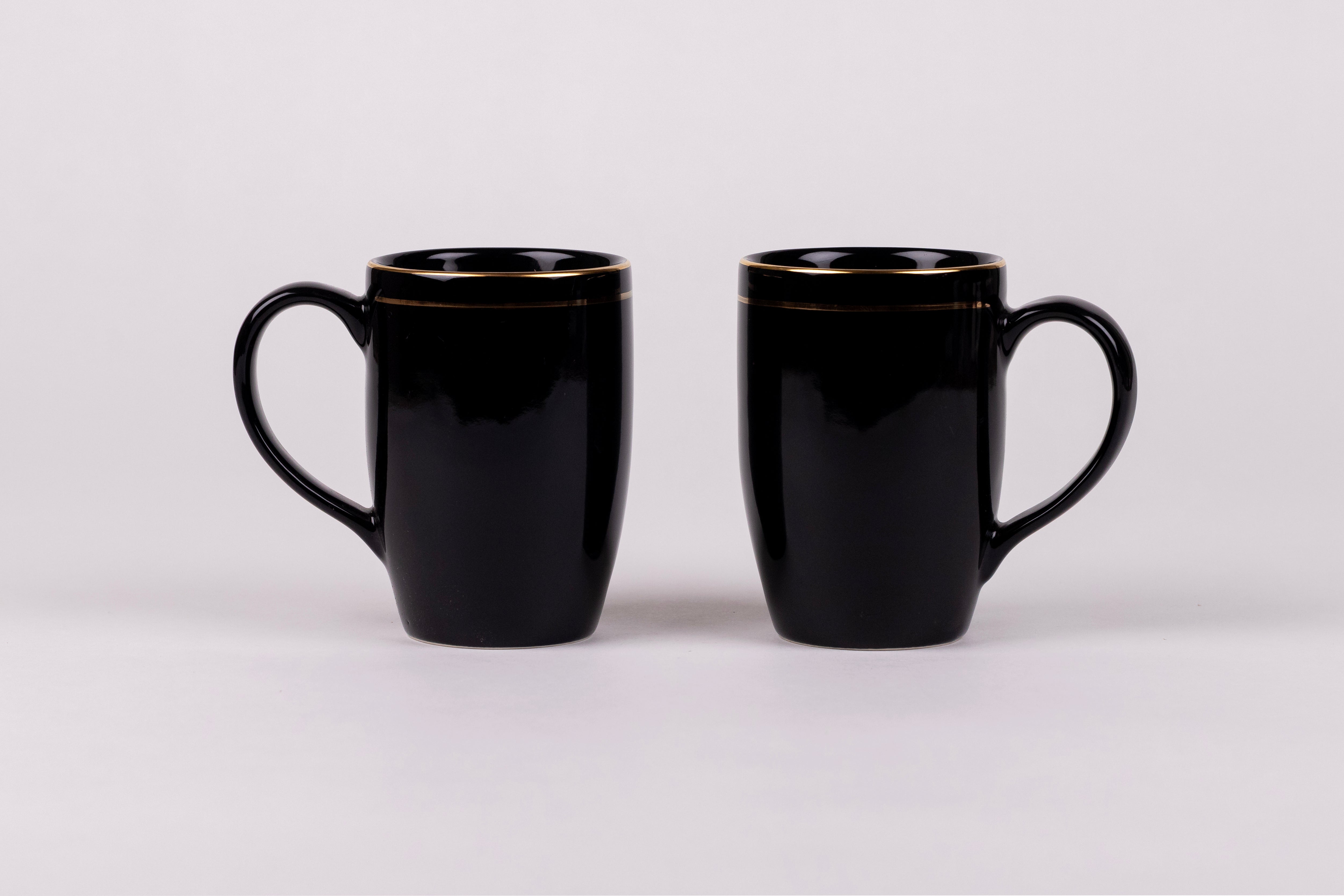 Black Gold Lining Mug Set (Porcelain) – Set of 2