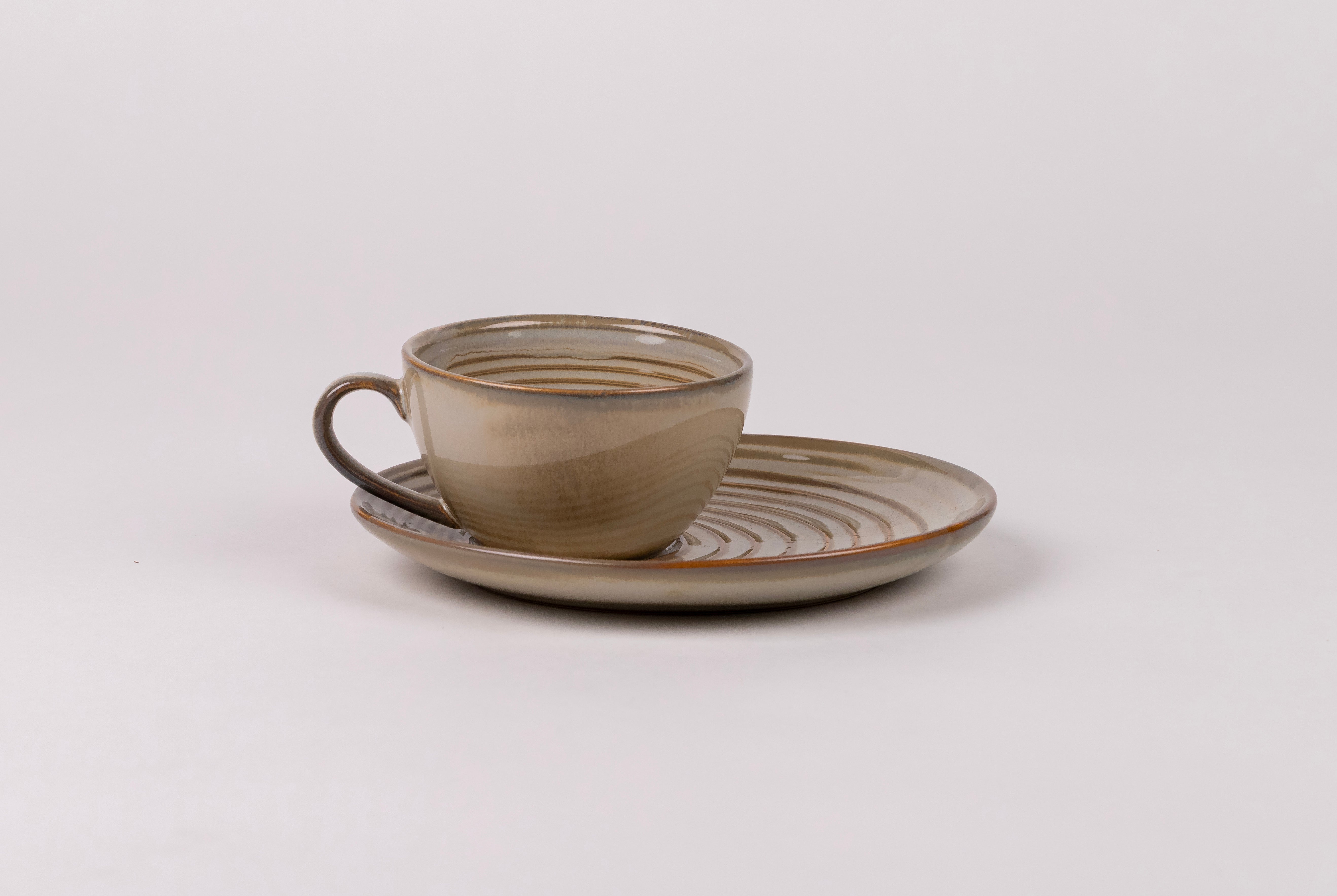 Beige Cappuccino Cup & Saucer