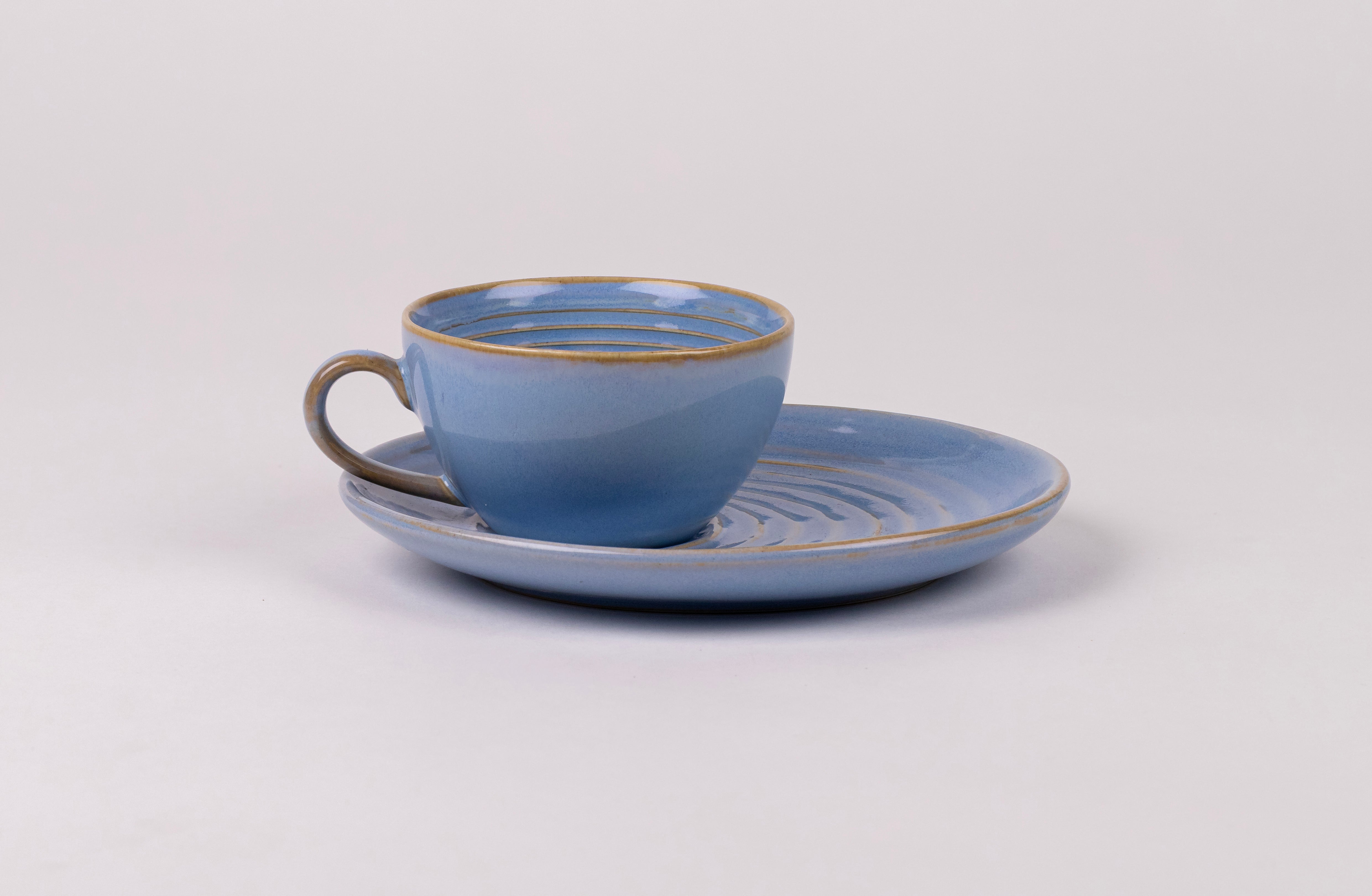 Sky Blue Cappuccino Cup & Saucer