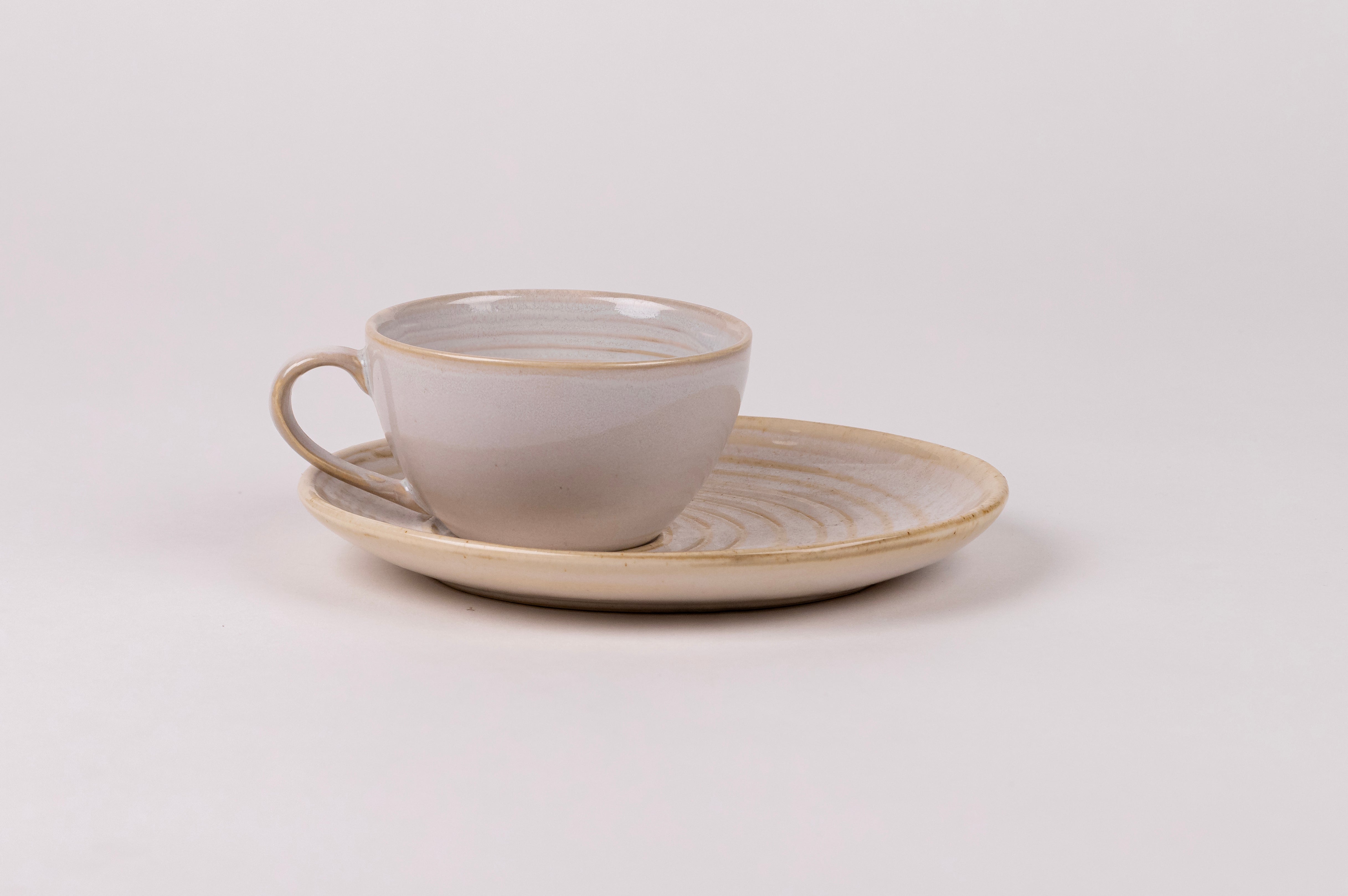 Ivory White Cappuccino Cup & Saucer
