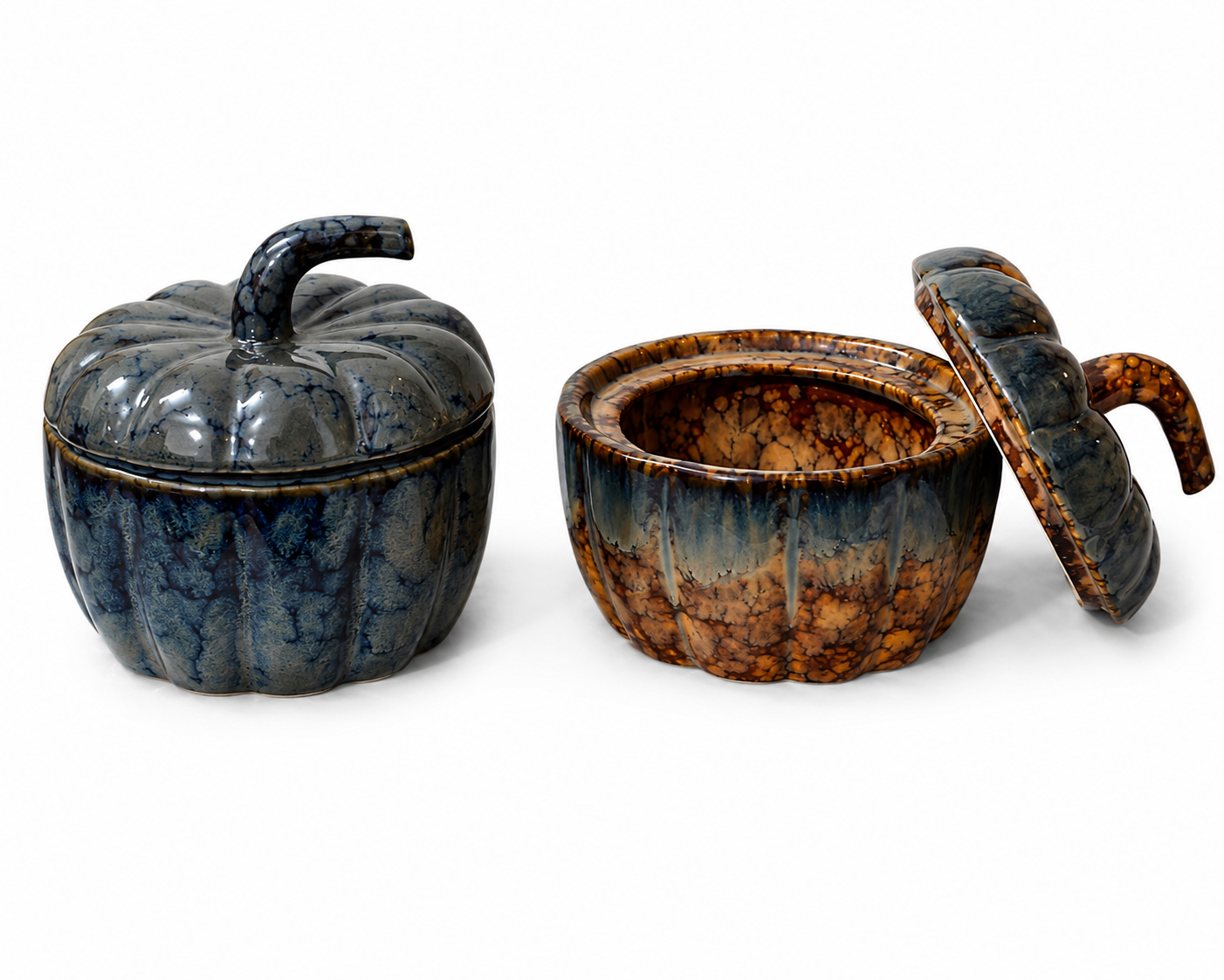 Harvest Pumpkin Porcelain Bowl with Lid