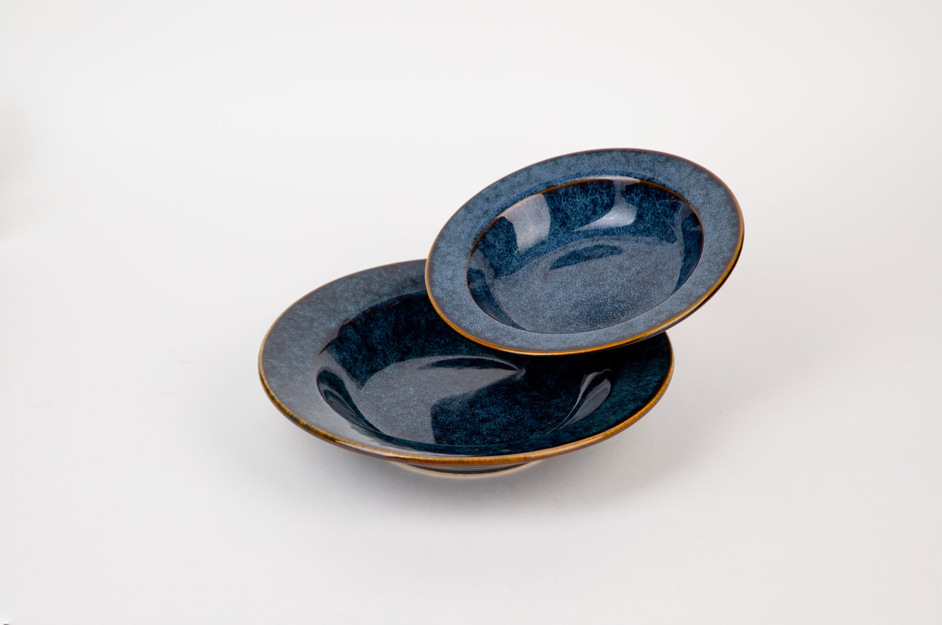Reactive Blue Pasta Plates