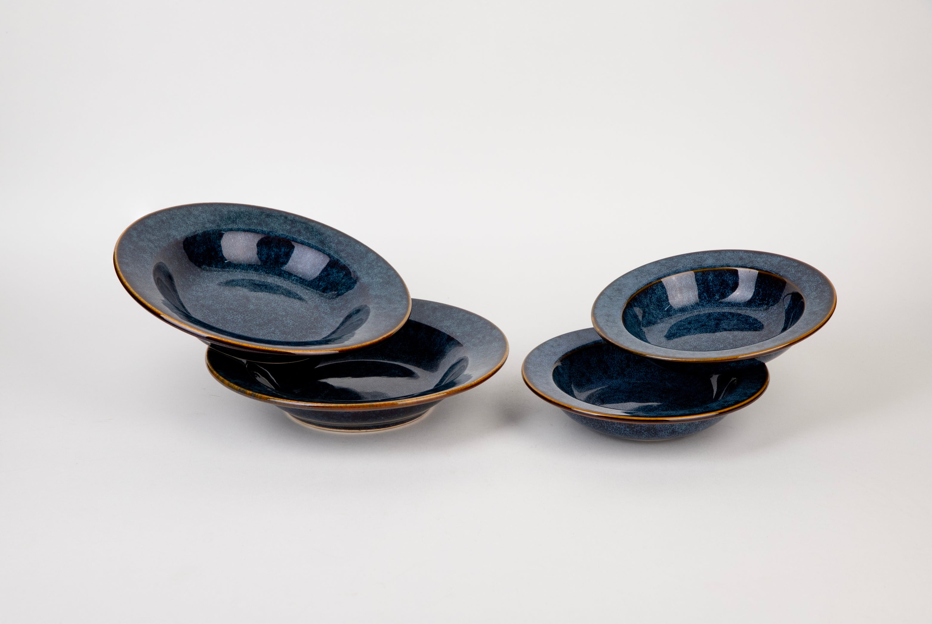 Reactive Blue Pasta Plates