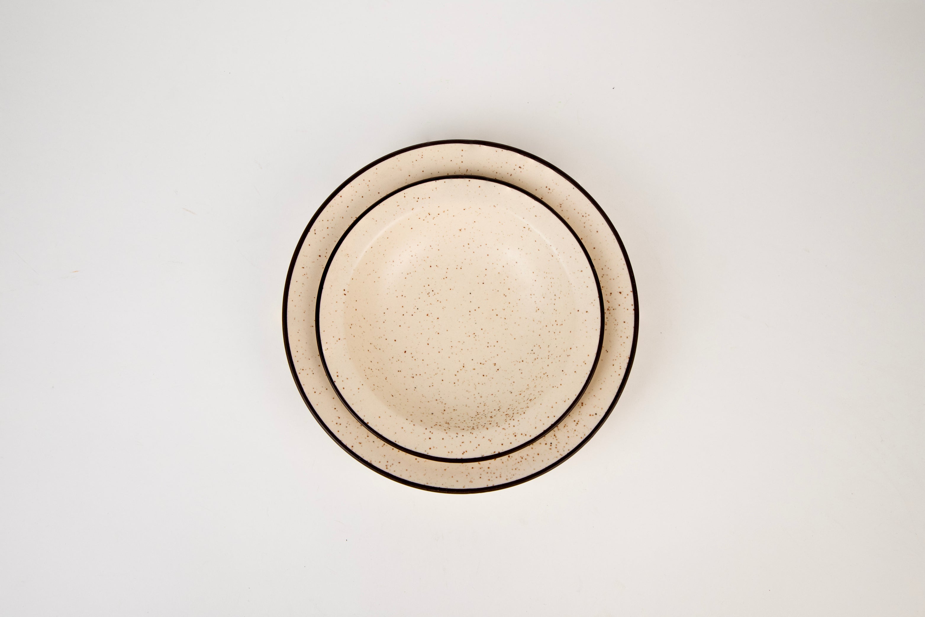 White Speckled Pasta Plates