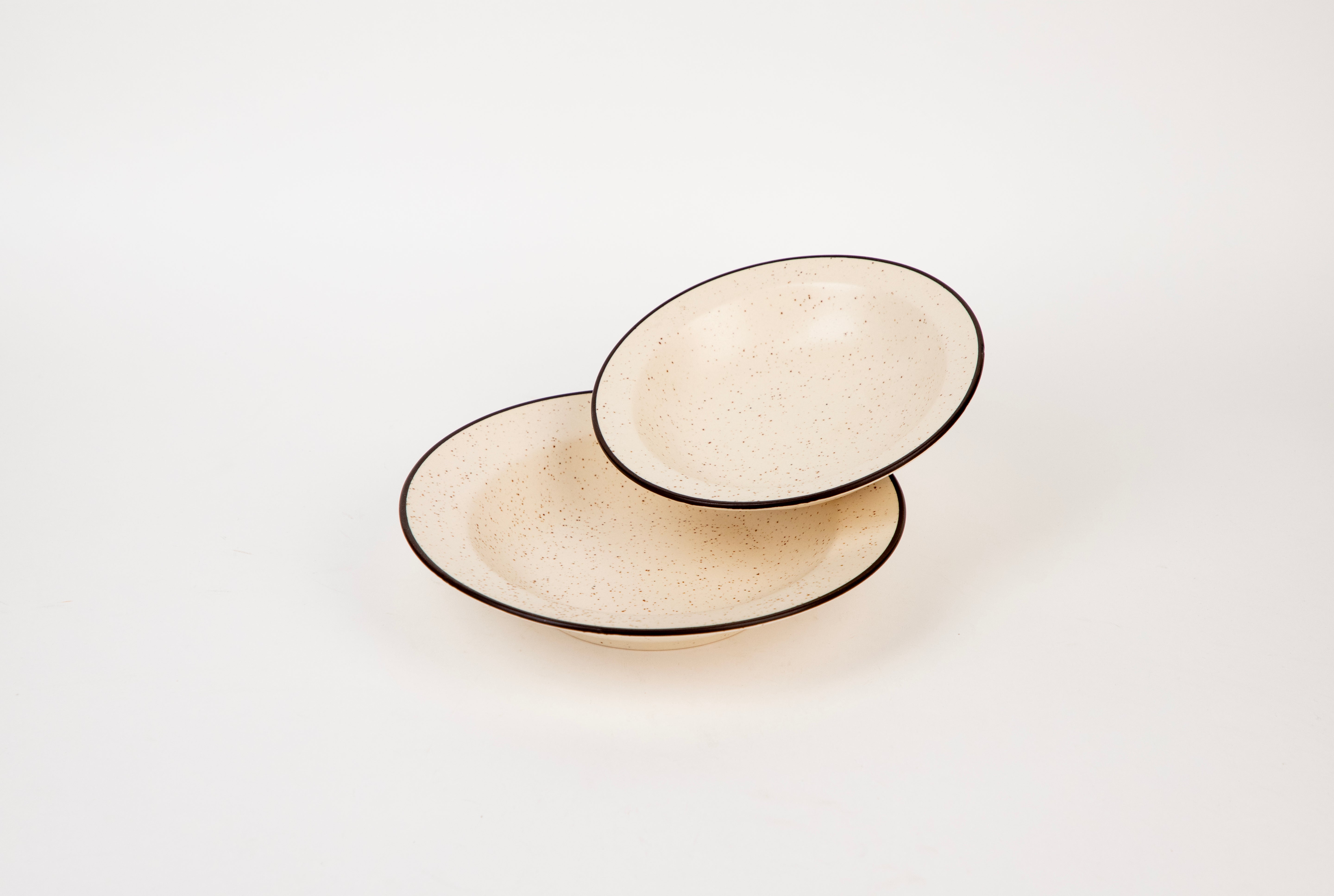 White Speckled Pasta Plates