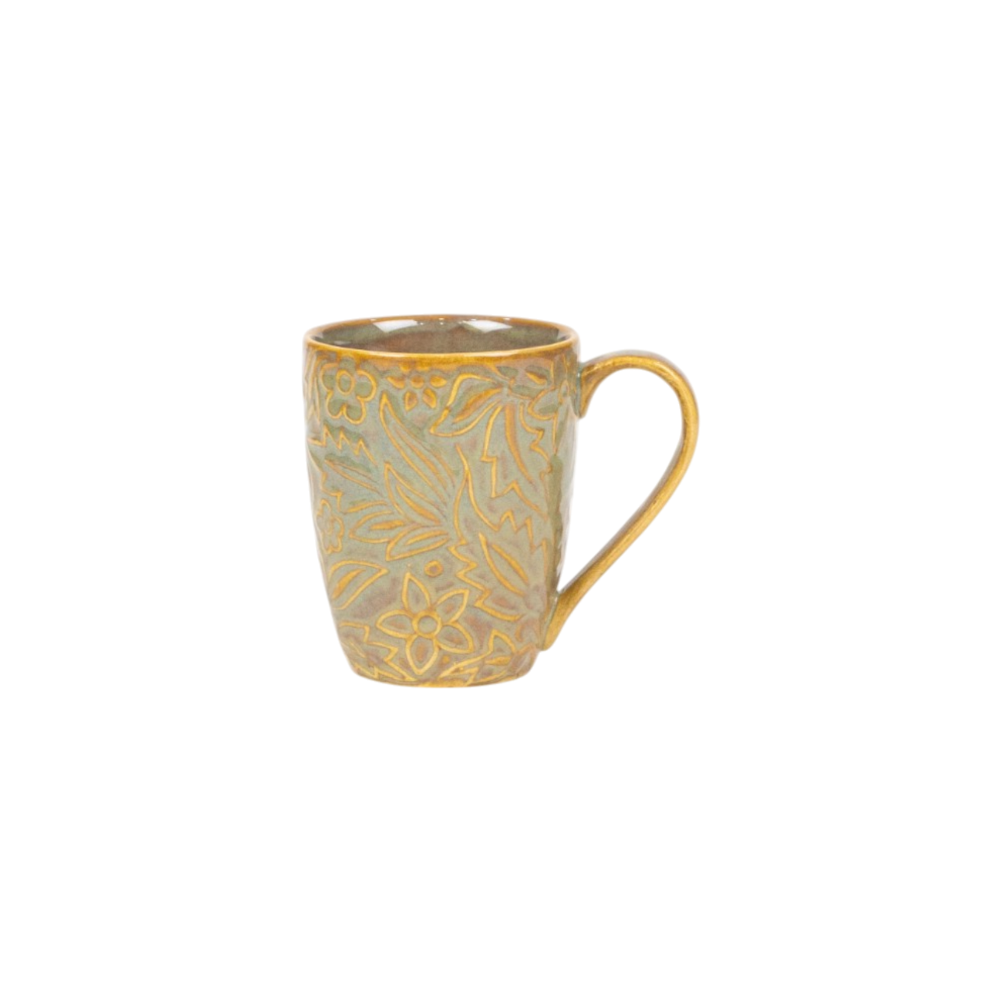 Pista Green Porcelain Embossed Mug