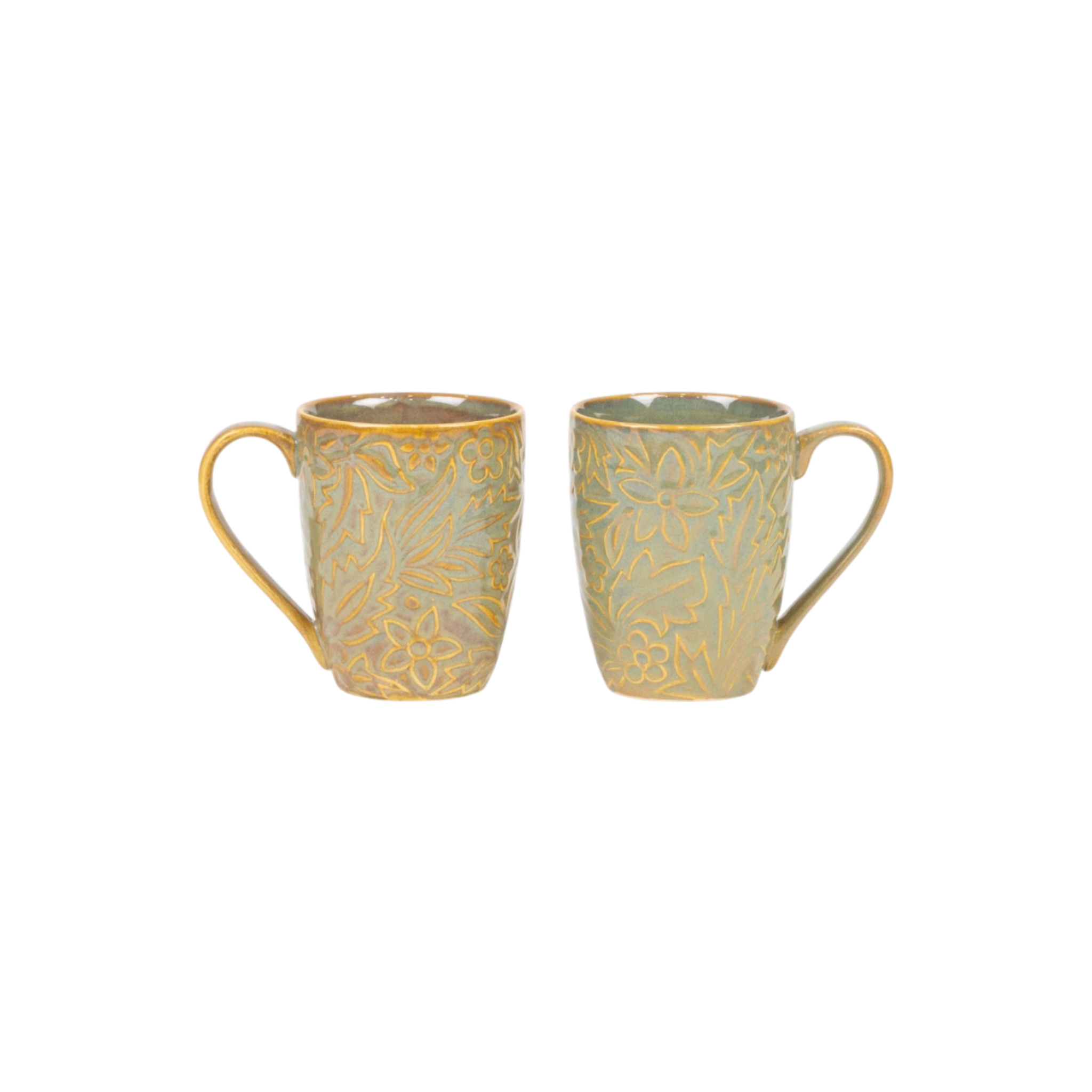 Pista Green Porcelain Embossed Mug