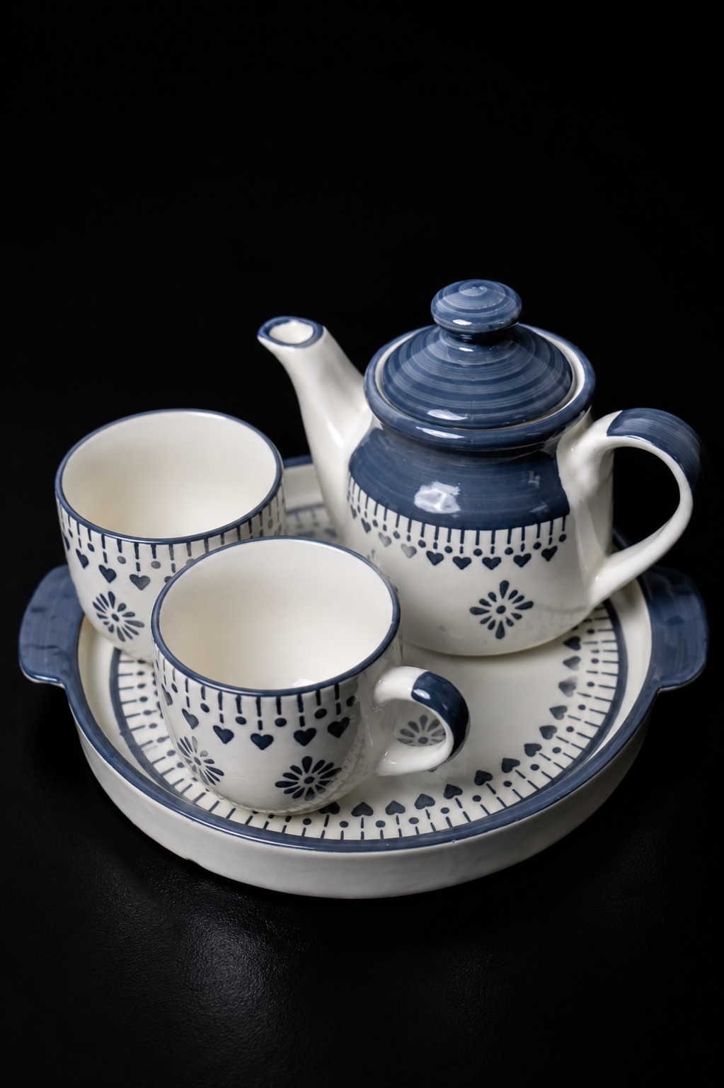 Blue and White Ceramic Tea Set