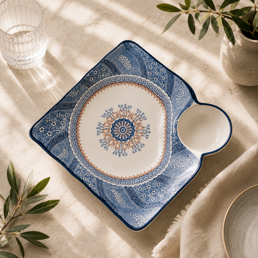 Heritage Blue Chip and Dip Platter