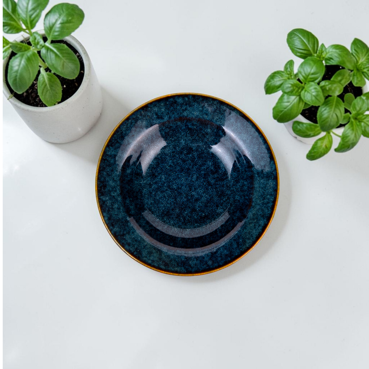 Reactive Blue Pasta Plates