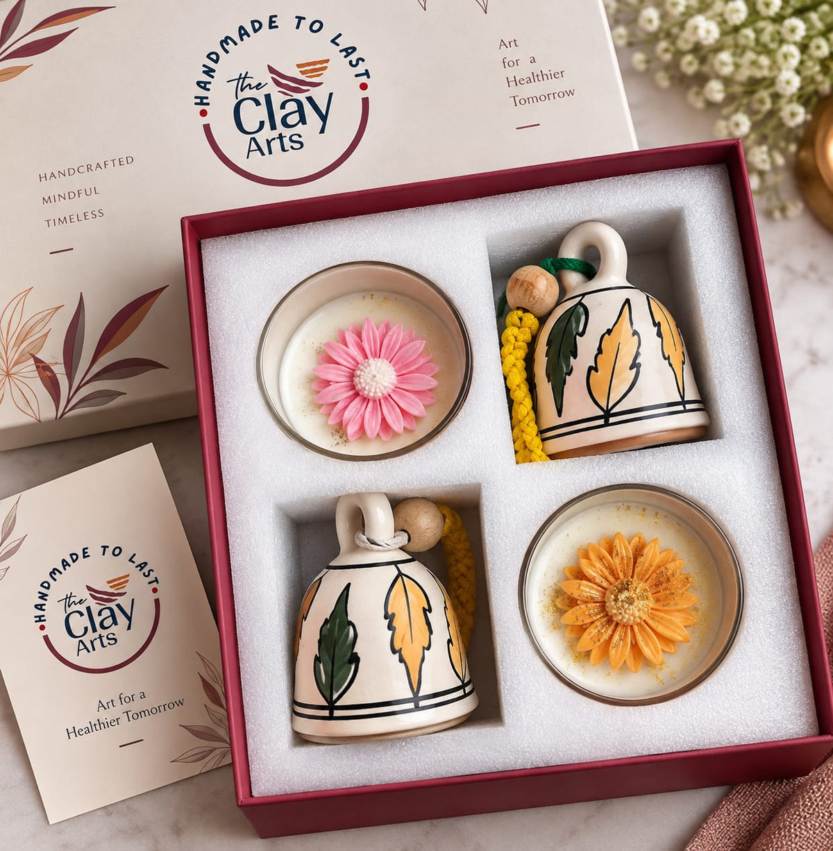Floral Bell & Candle Gift Set