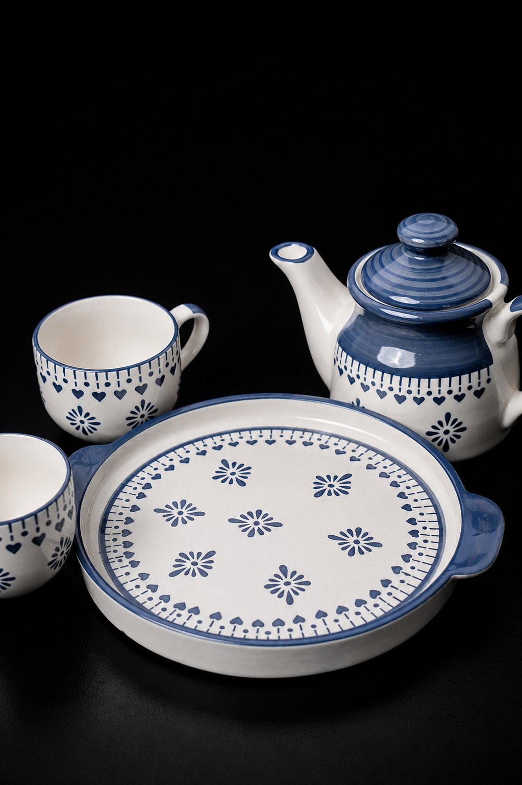 Blue and White Ceramic Tea Set