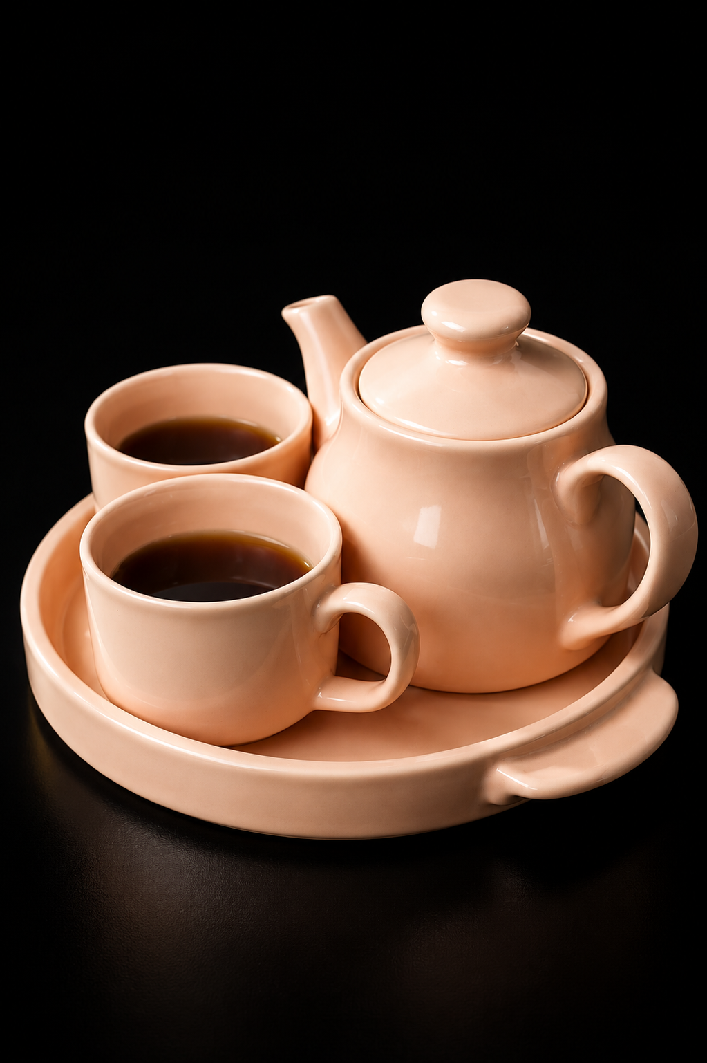 Blush Peach Ceramic Tea Set
