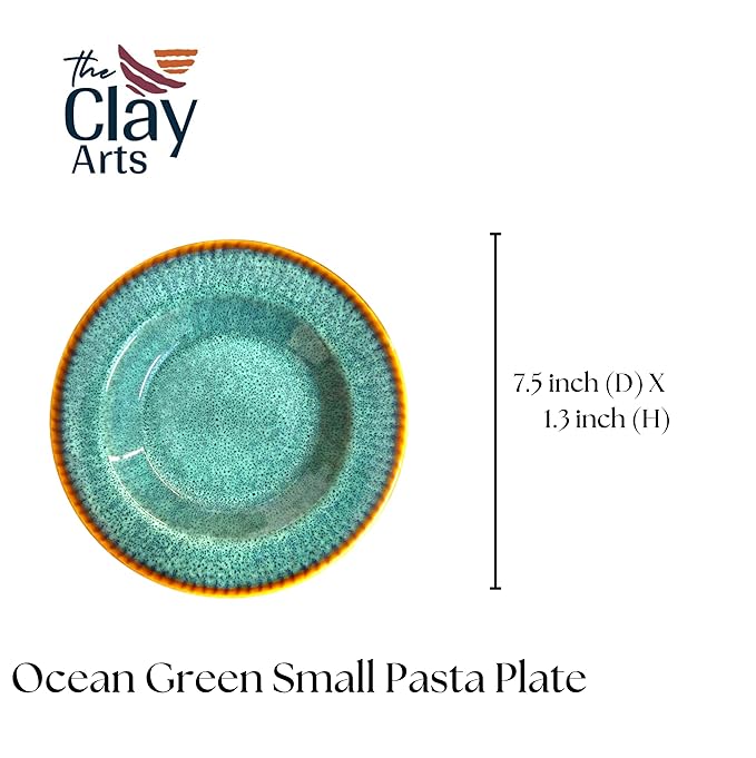 Ocean Green Pasta Plate – Premium Ceramic Serveware